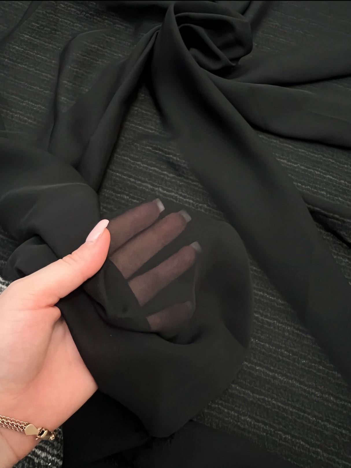 Sheer Black Chiffon