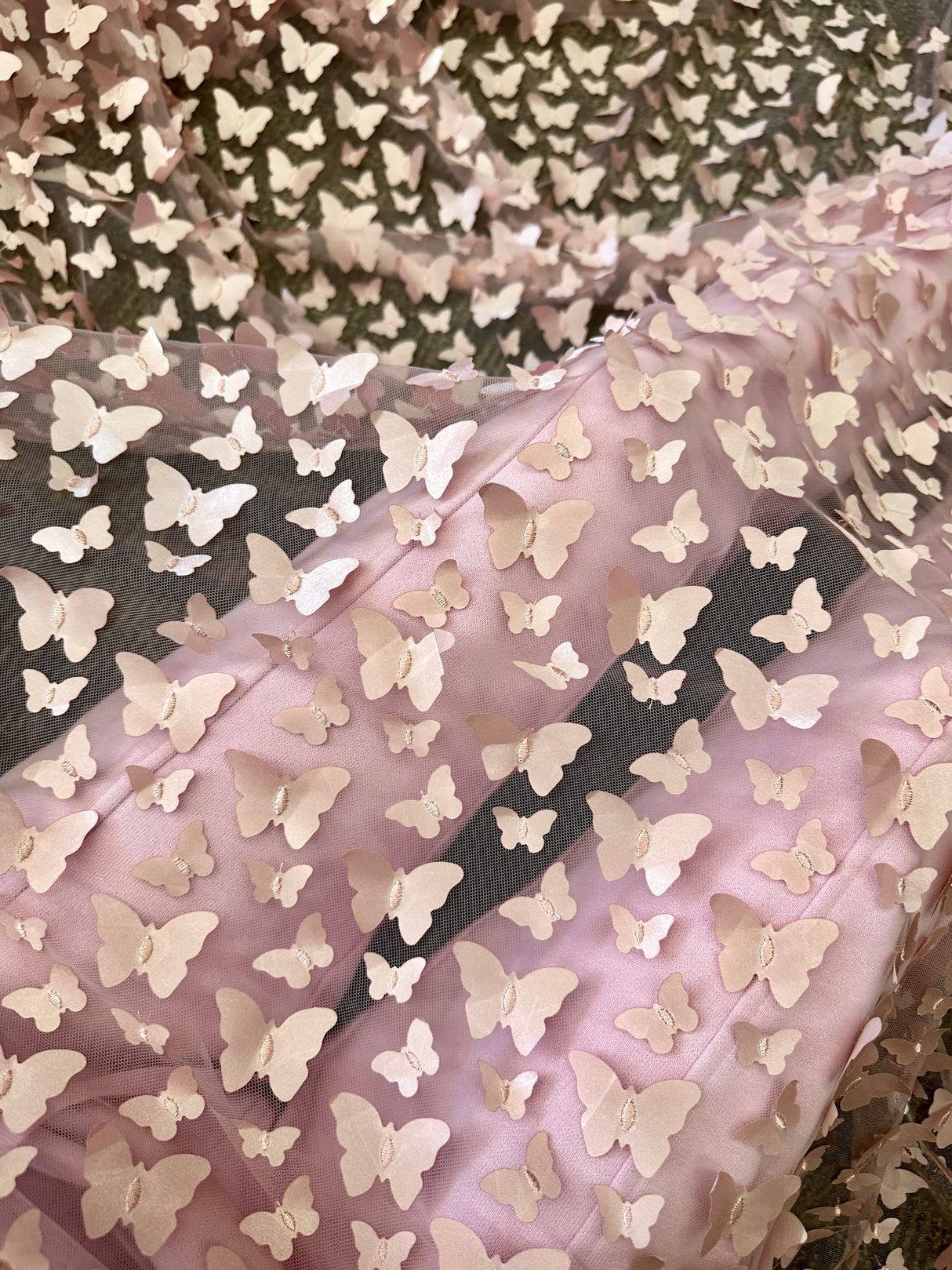 Blush 3D Butterfly Lace