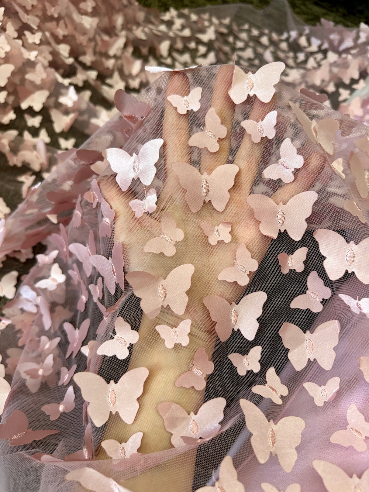 Blush 3D Butterfly Lace