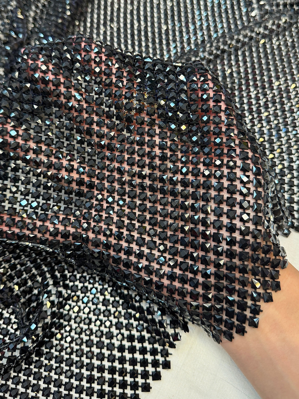 Black Luxury Rhinestone Mesh