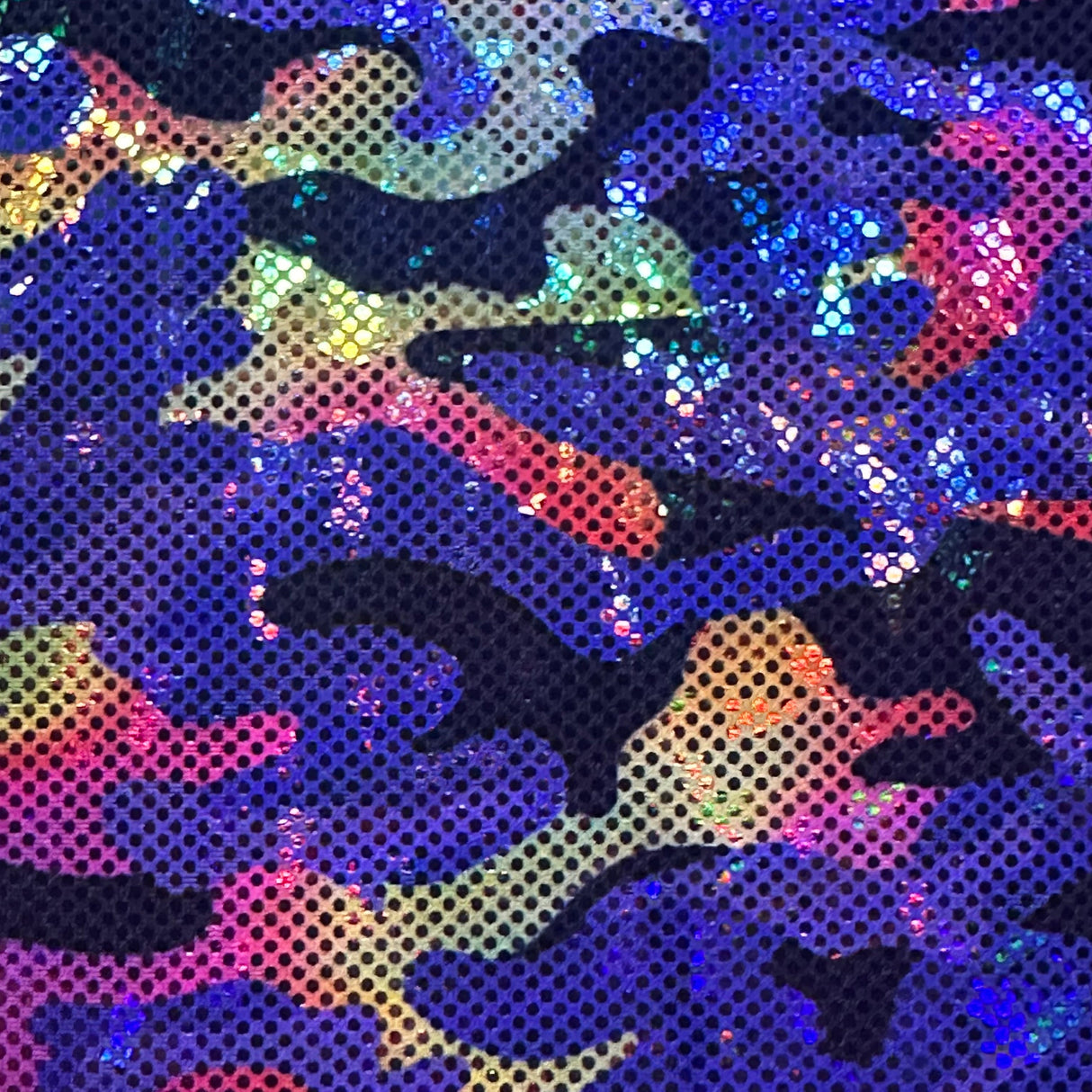 Poly Spandex Shattered Camouflage Hologram Fabric