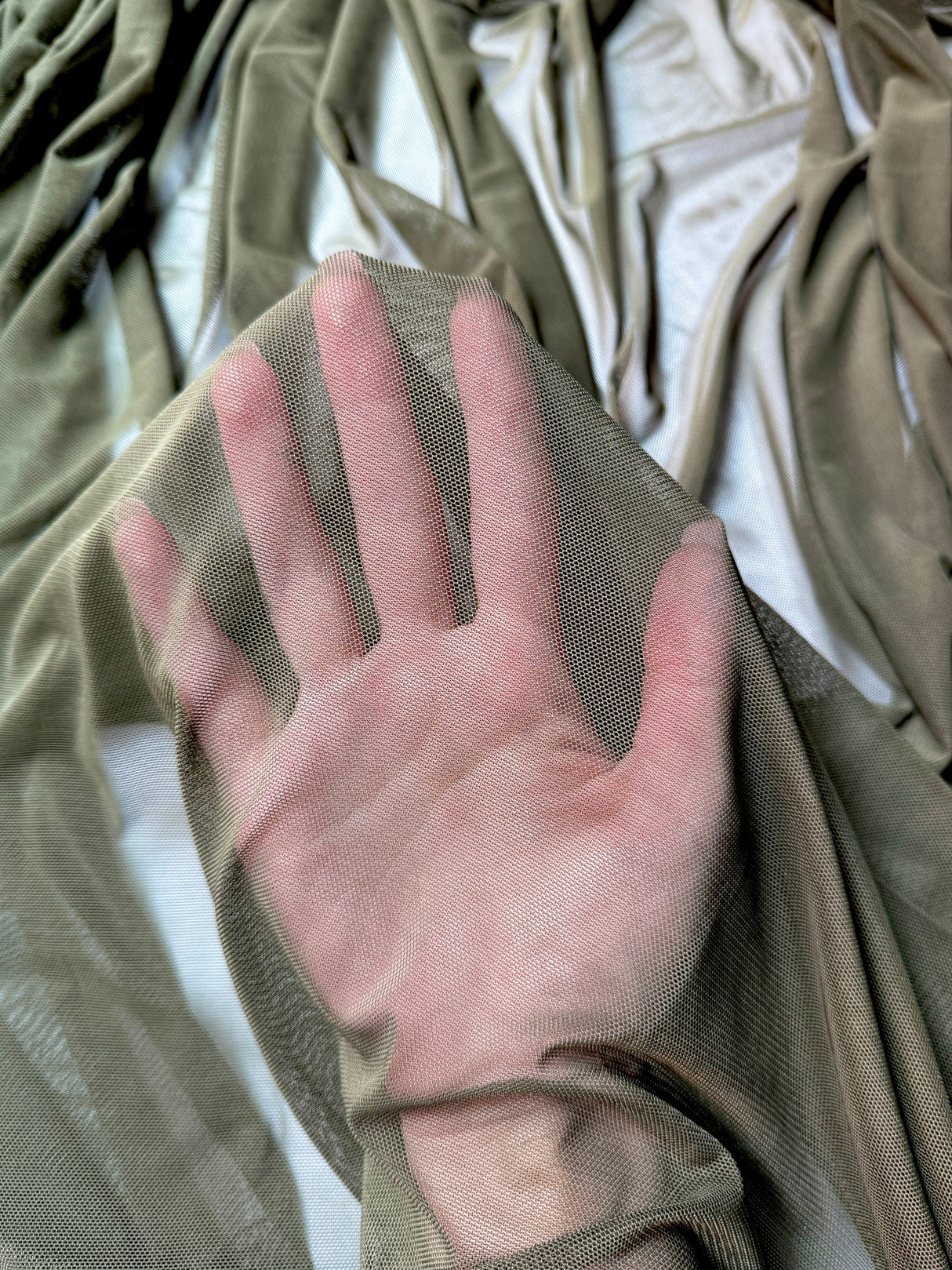 Army Green 4-Way Stretch Power Mesh