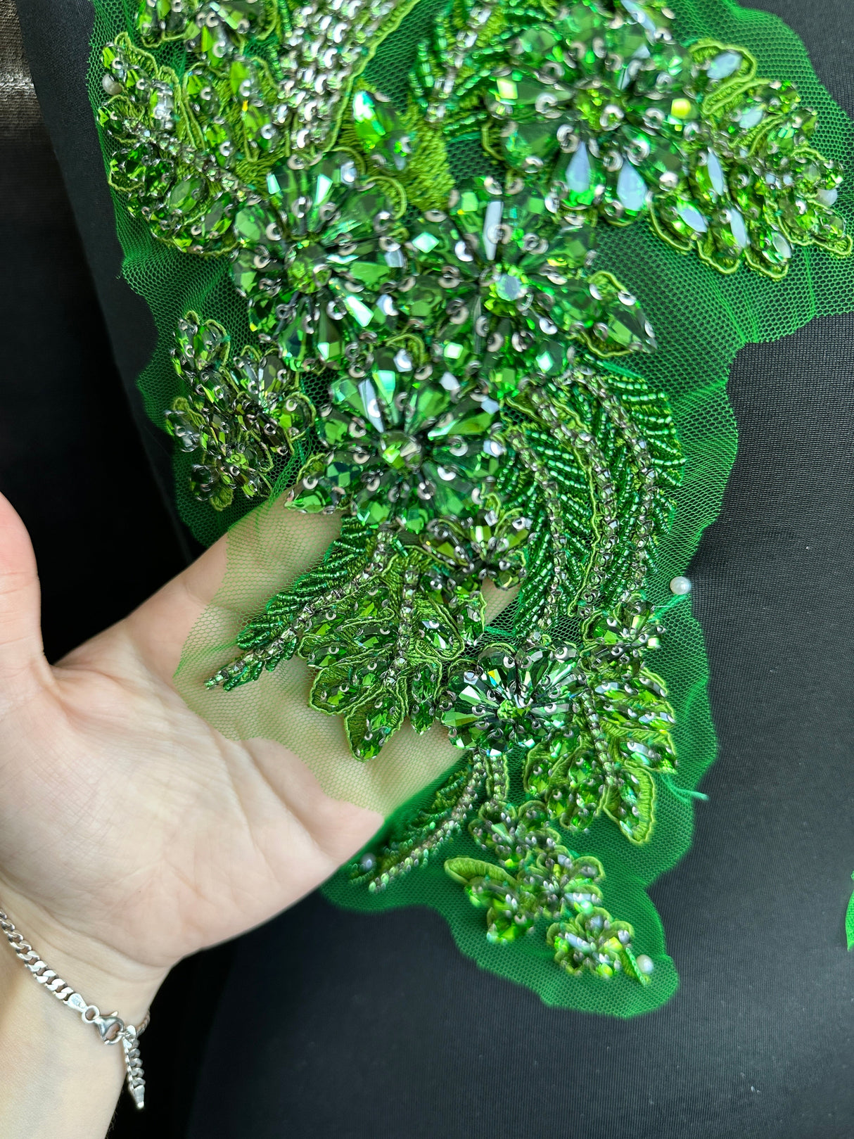 Lime Green Rhinestone Applique