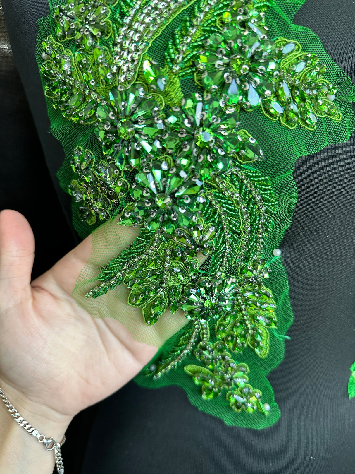 Lime Green Rhinestone Applique