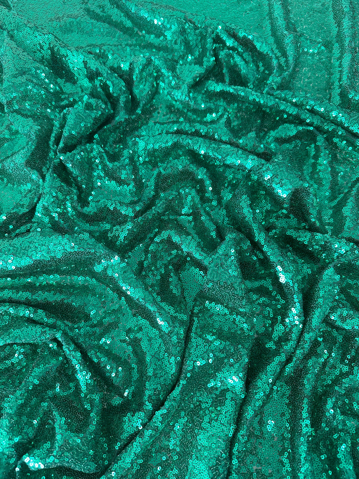 Stretch Sequin on Mesh Teal Green