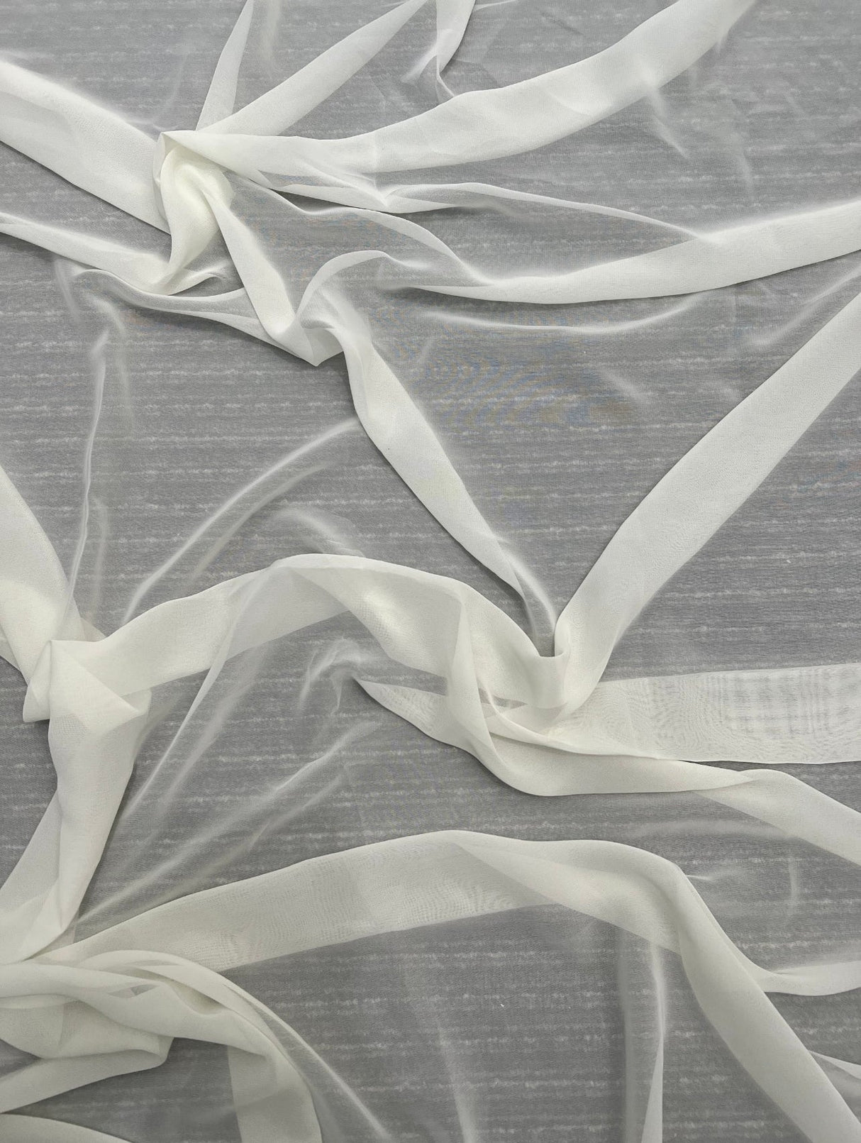 Ivory Shimmer Chiffon