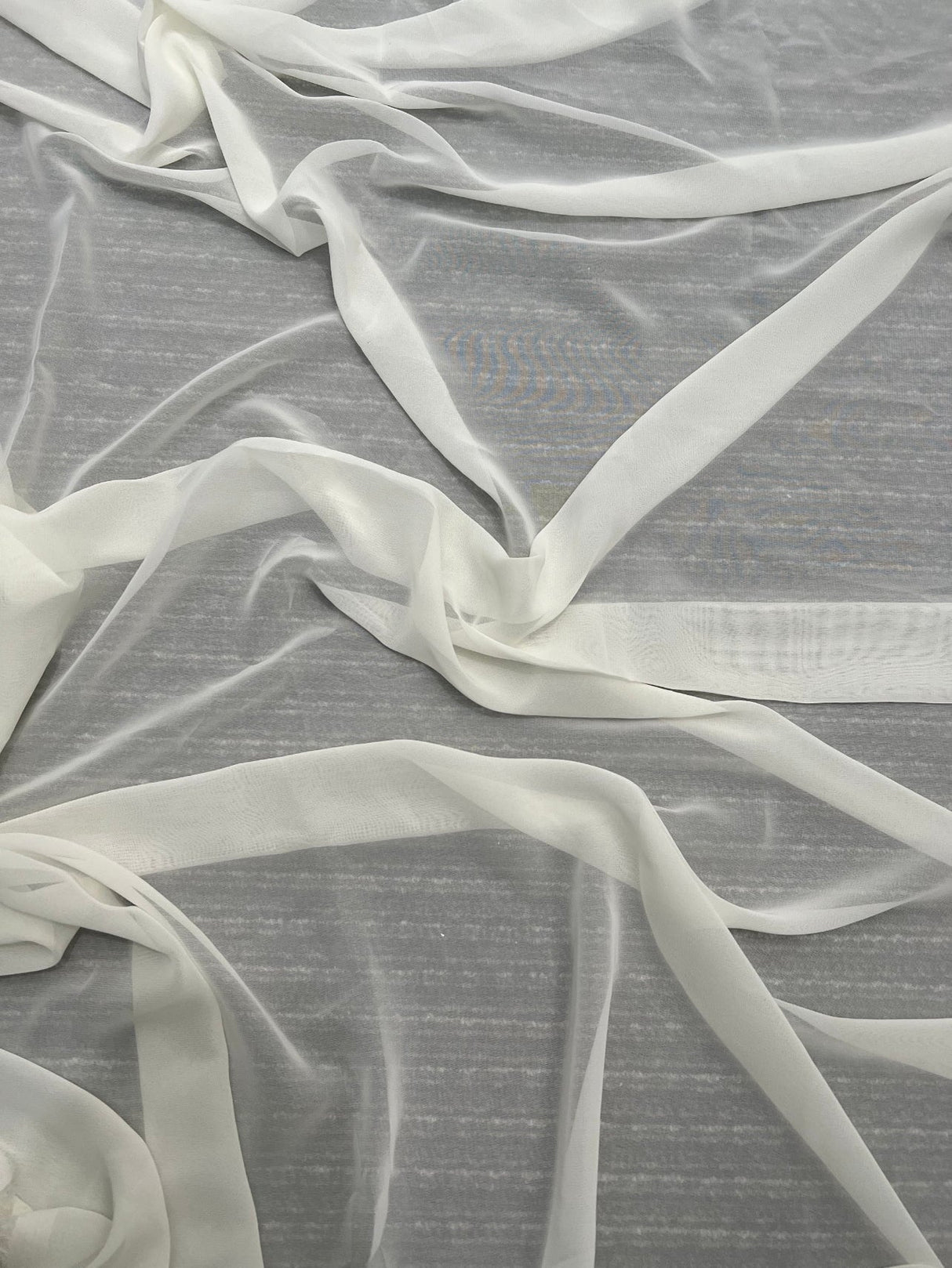 Ivory Shimmer Chiffon