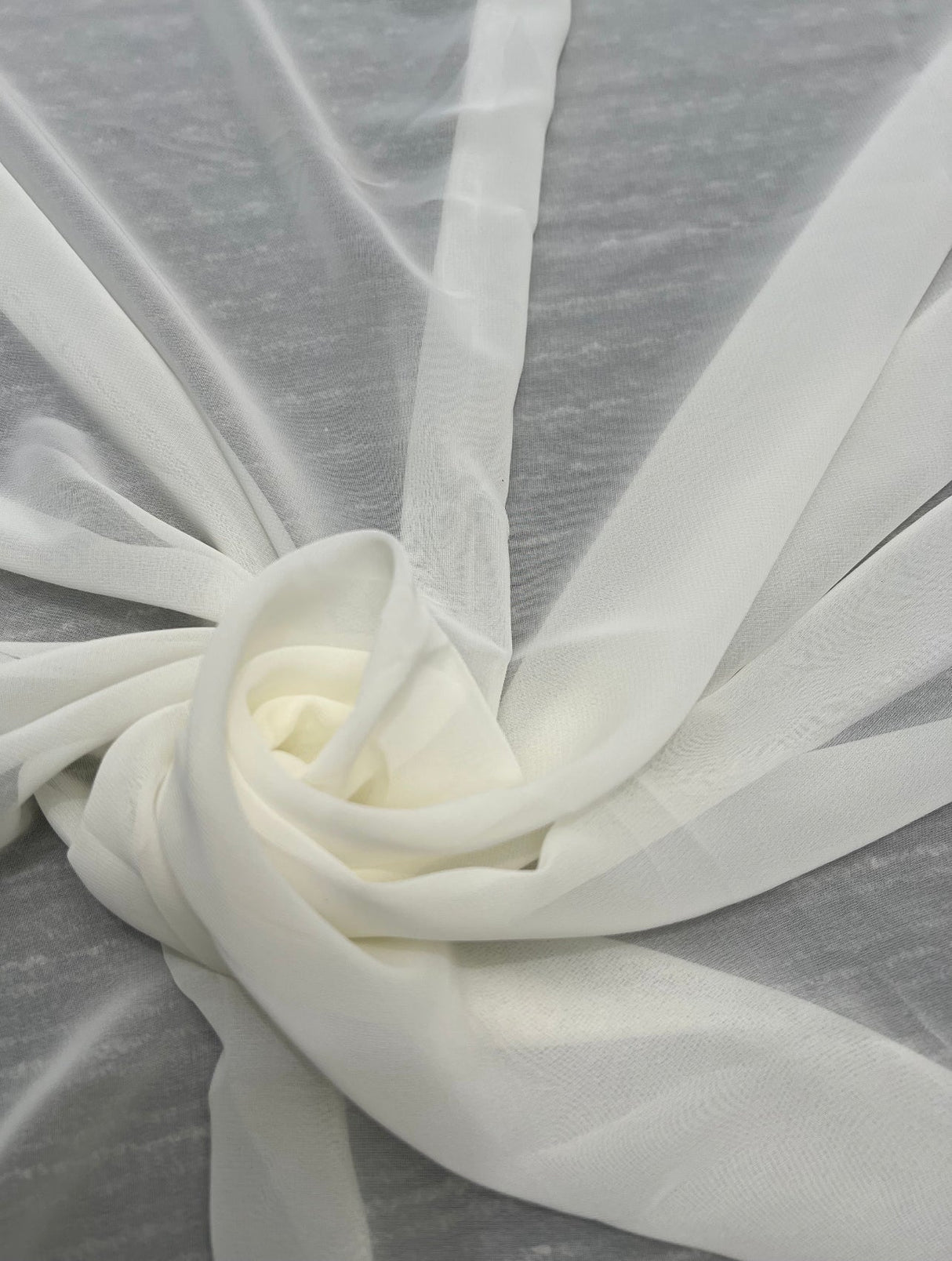 Ivory Shimmer Chiffon