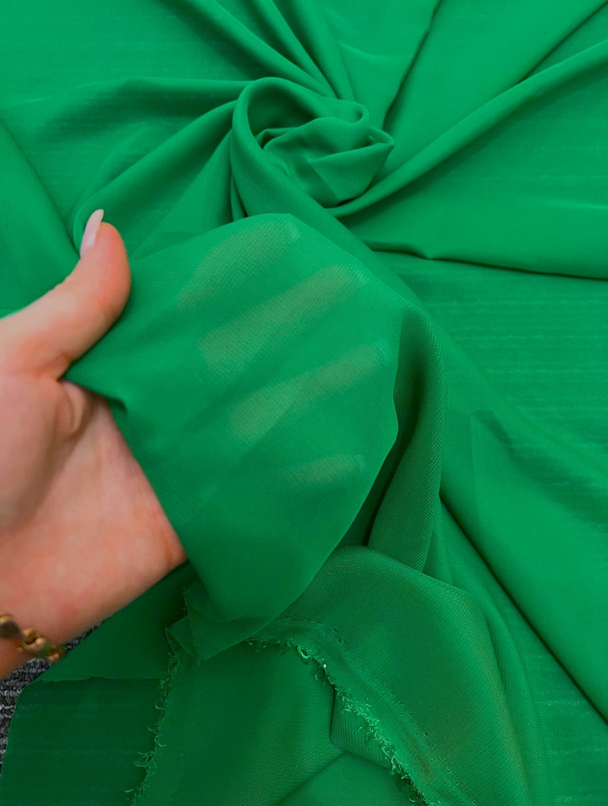 Kelly Green Chiffon