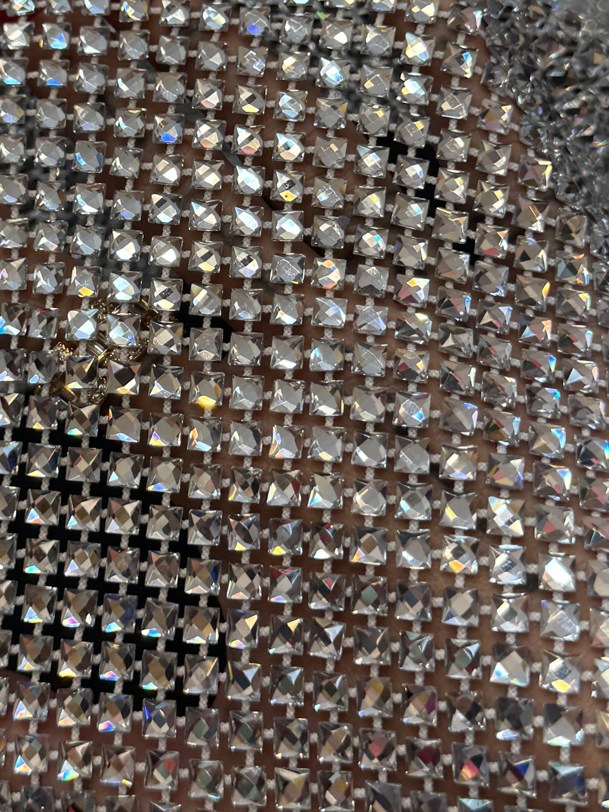 Luxury Rhinestone Mesh Silver