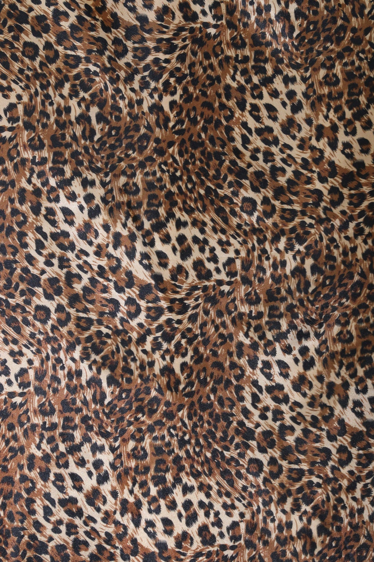 Cheetah Satin Print Polyester Fabric - Brown Small Cheetah Print, 59/60" Width
