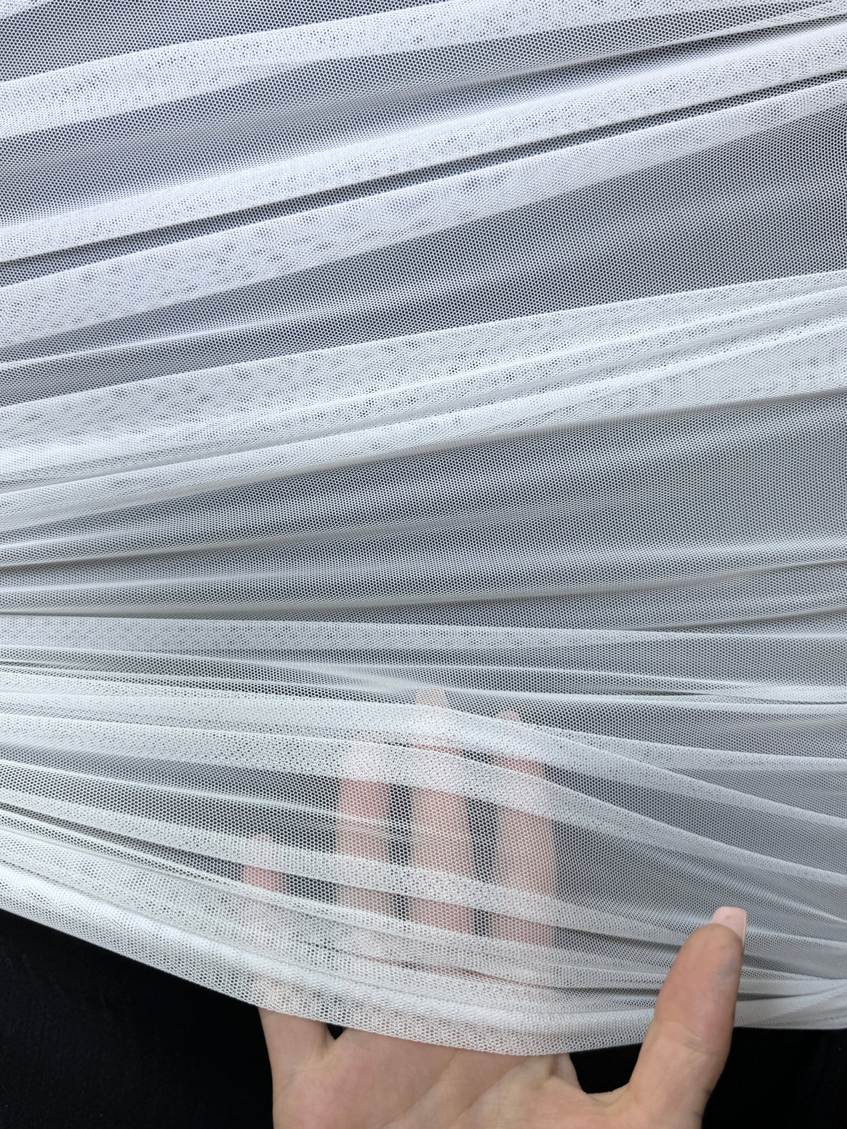 White 4 Way Stretch Power Mesh