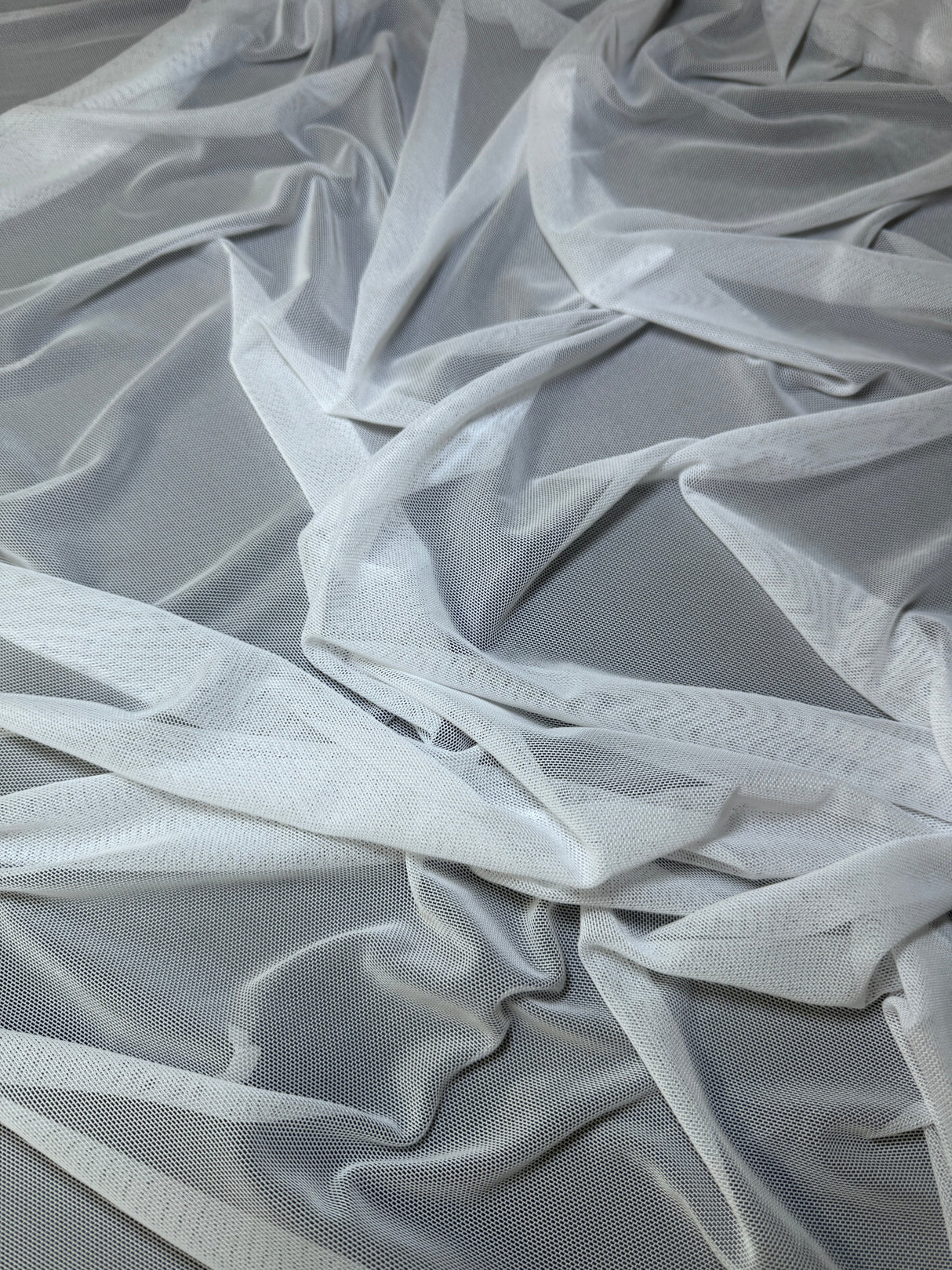 White 4 Way Stretch Power Mesh