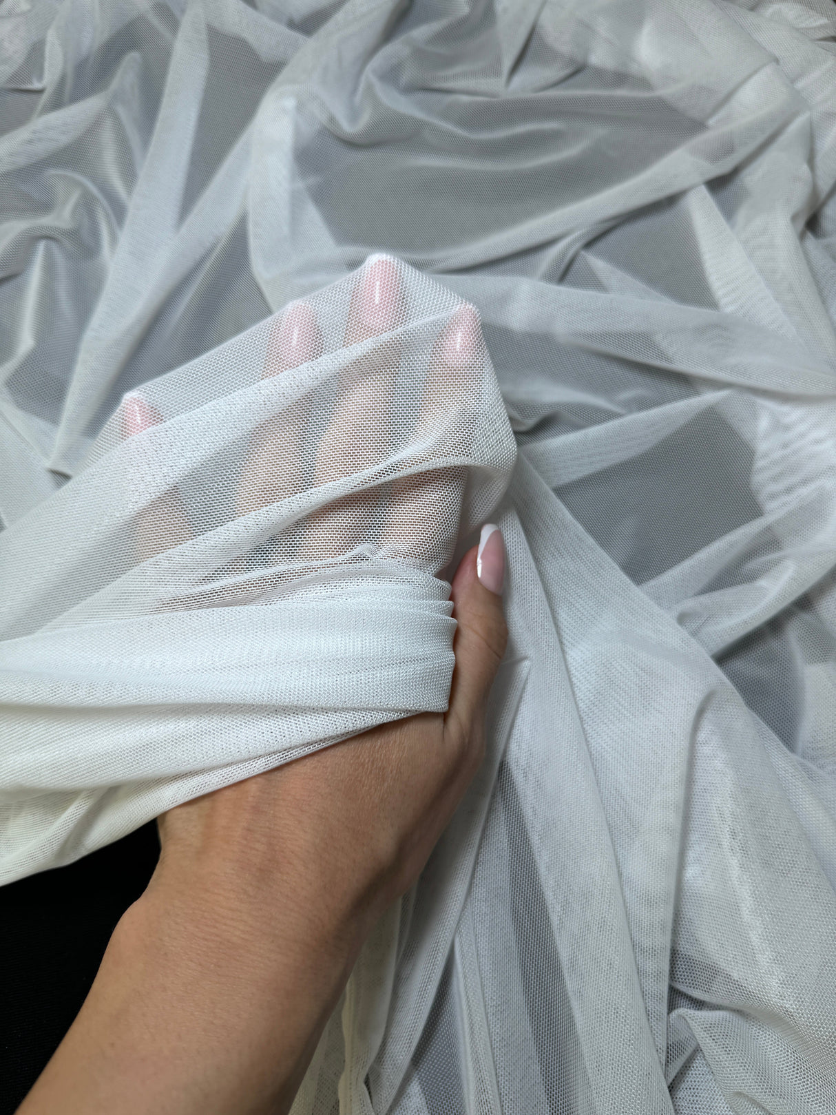 White 4 Way Stretch Power Mesh