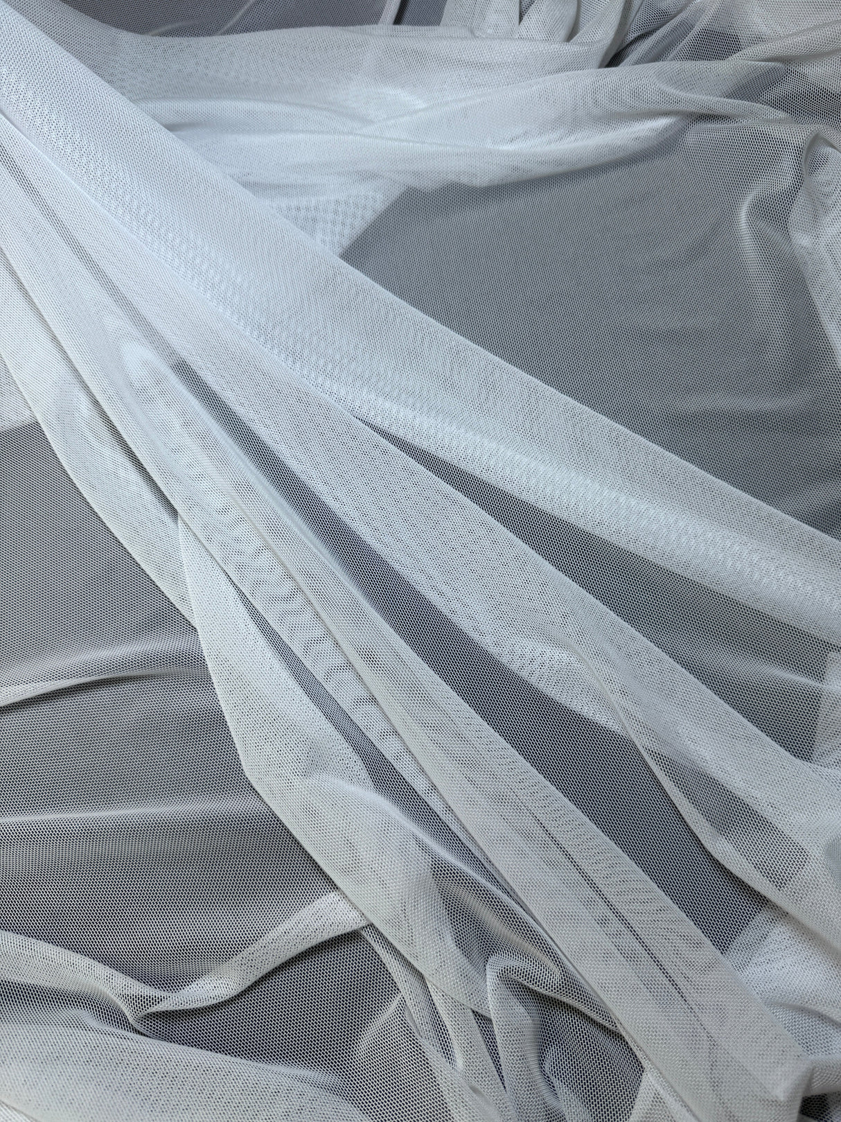 White 4 Way Stretch Power Mesh