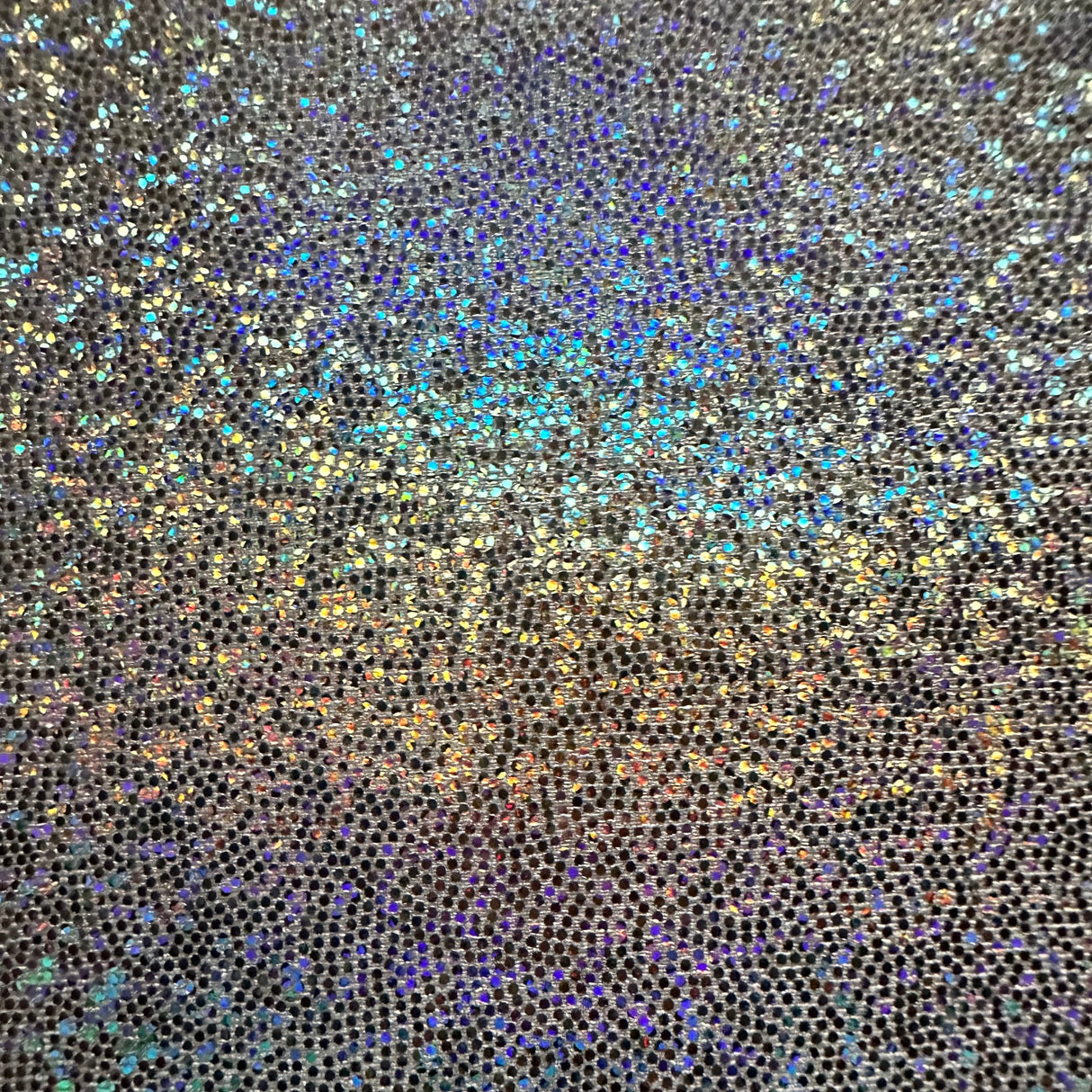 Polyester Spandex 4-Way Stretch Foggy Foil Fabric White Hologram 60"
