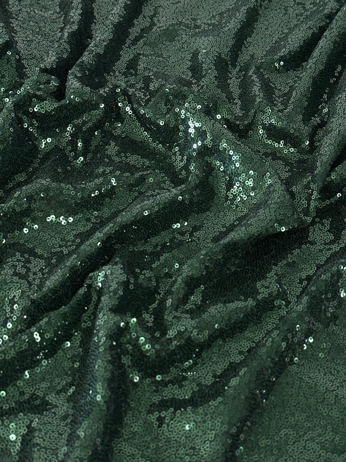 Stretch Sequin on Mesh Hunter Green