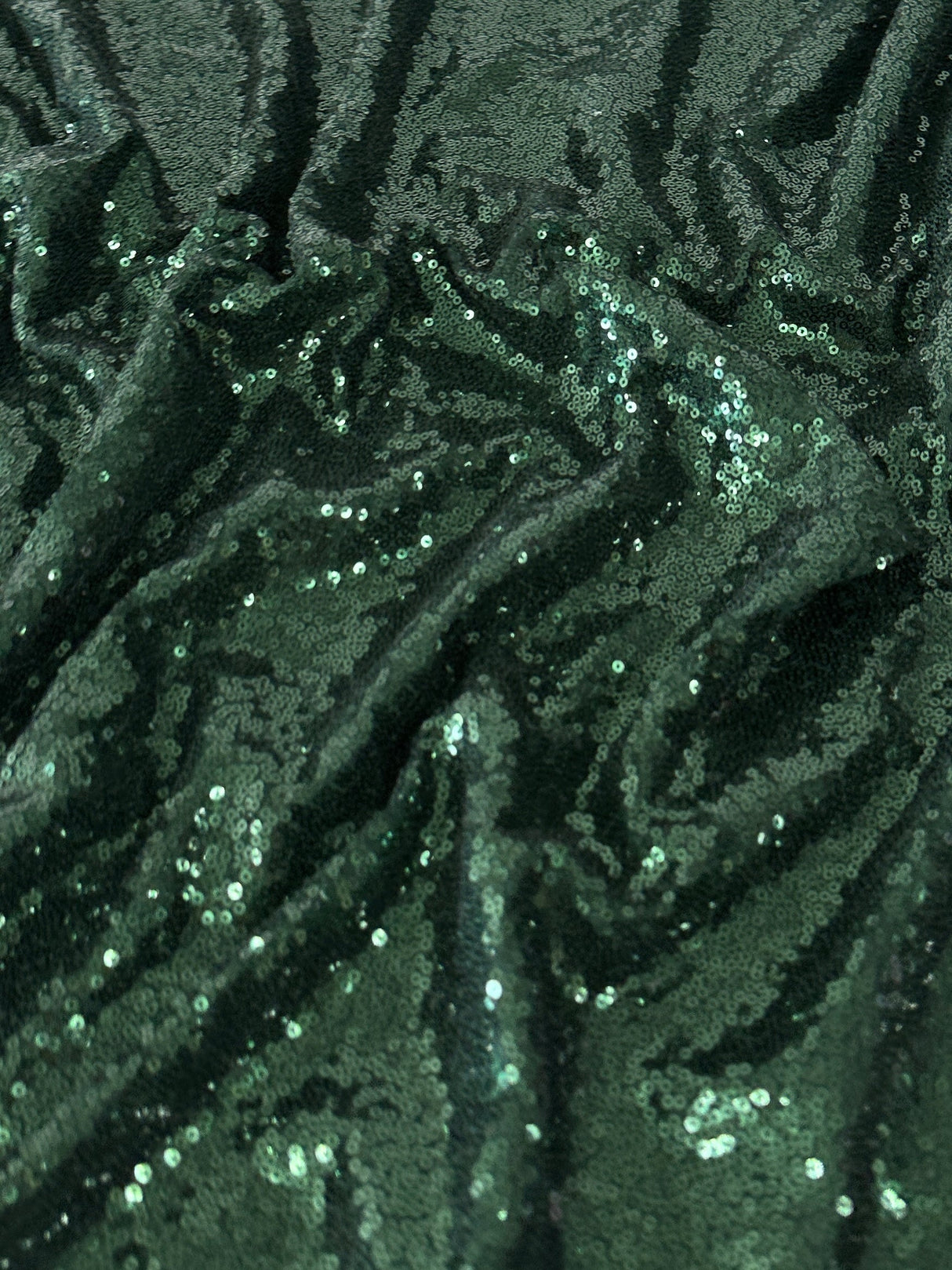 Stretch Sequin on Mesh Hunter Green