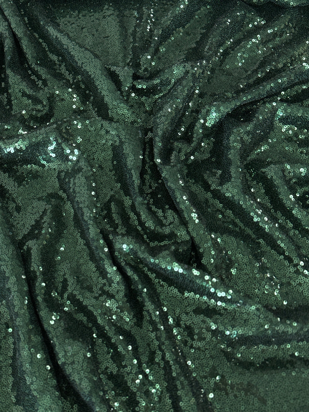 Stretch Sequin on Mesh Hunter Green