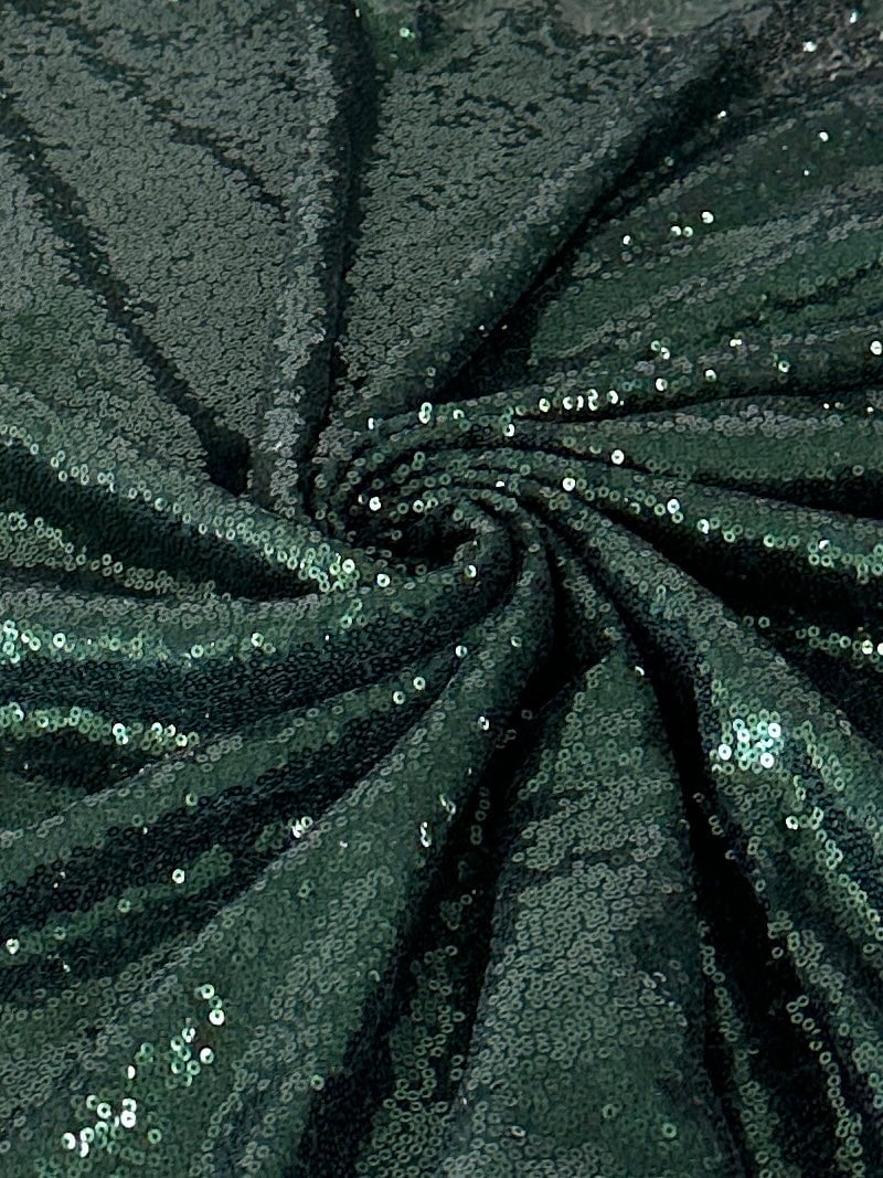 Stretch Sequin on Mesh Hunter Green