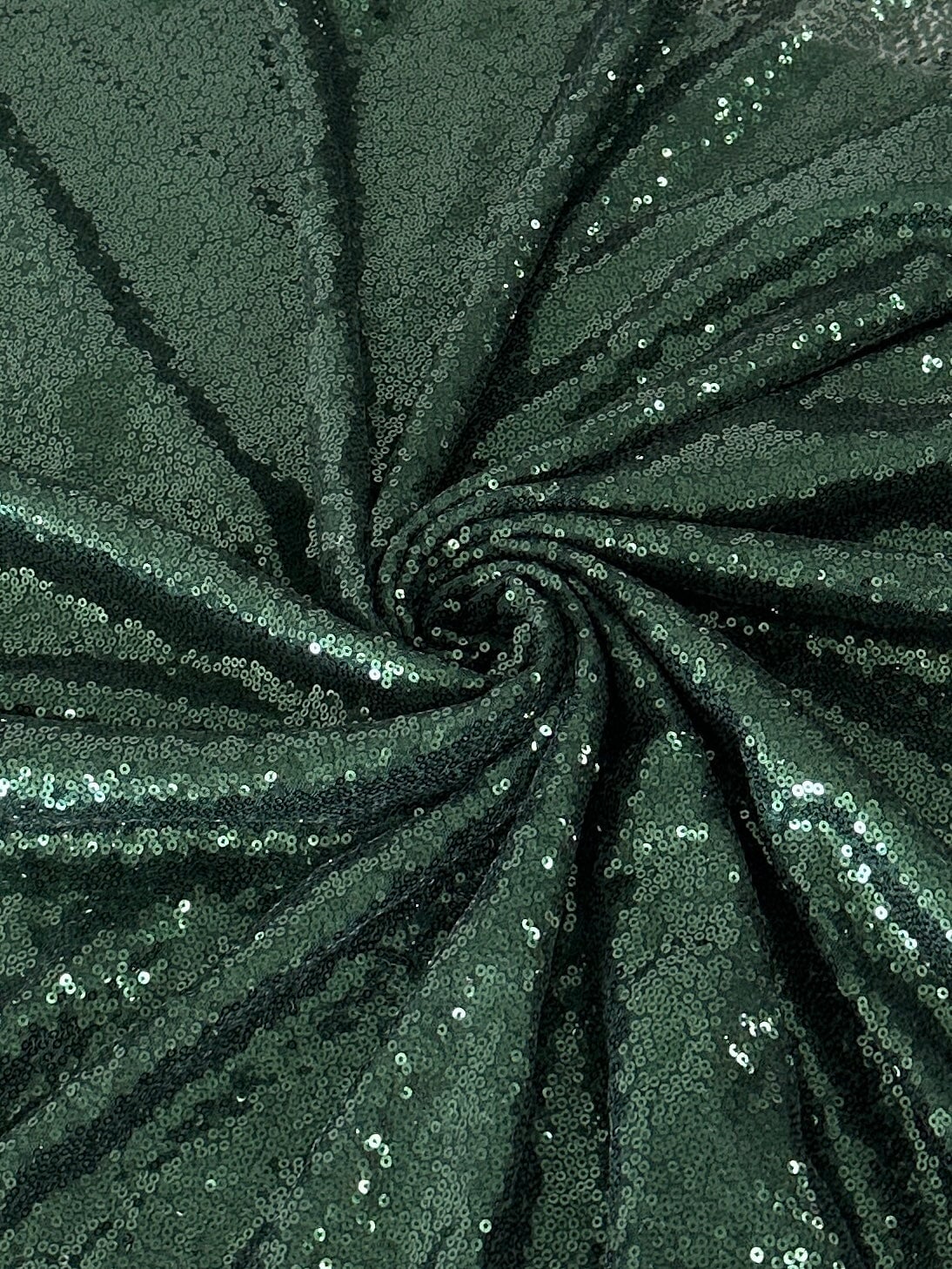 Stretch Sequin on Mesh Hunter Green