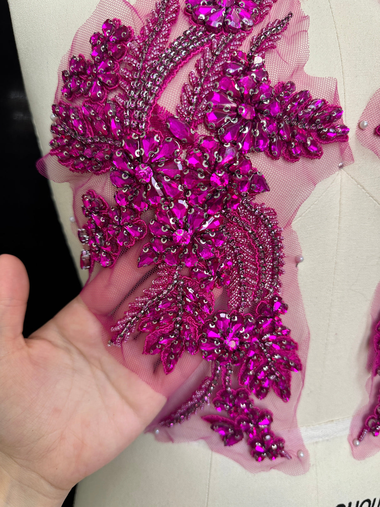 Magenta Rhinestone Applique
