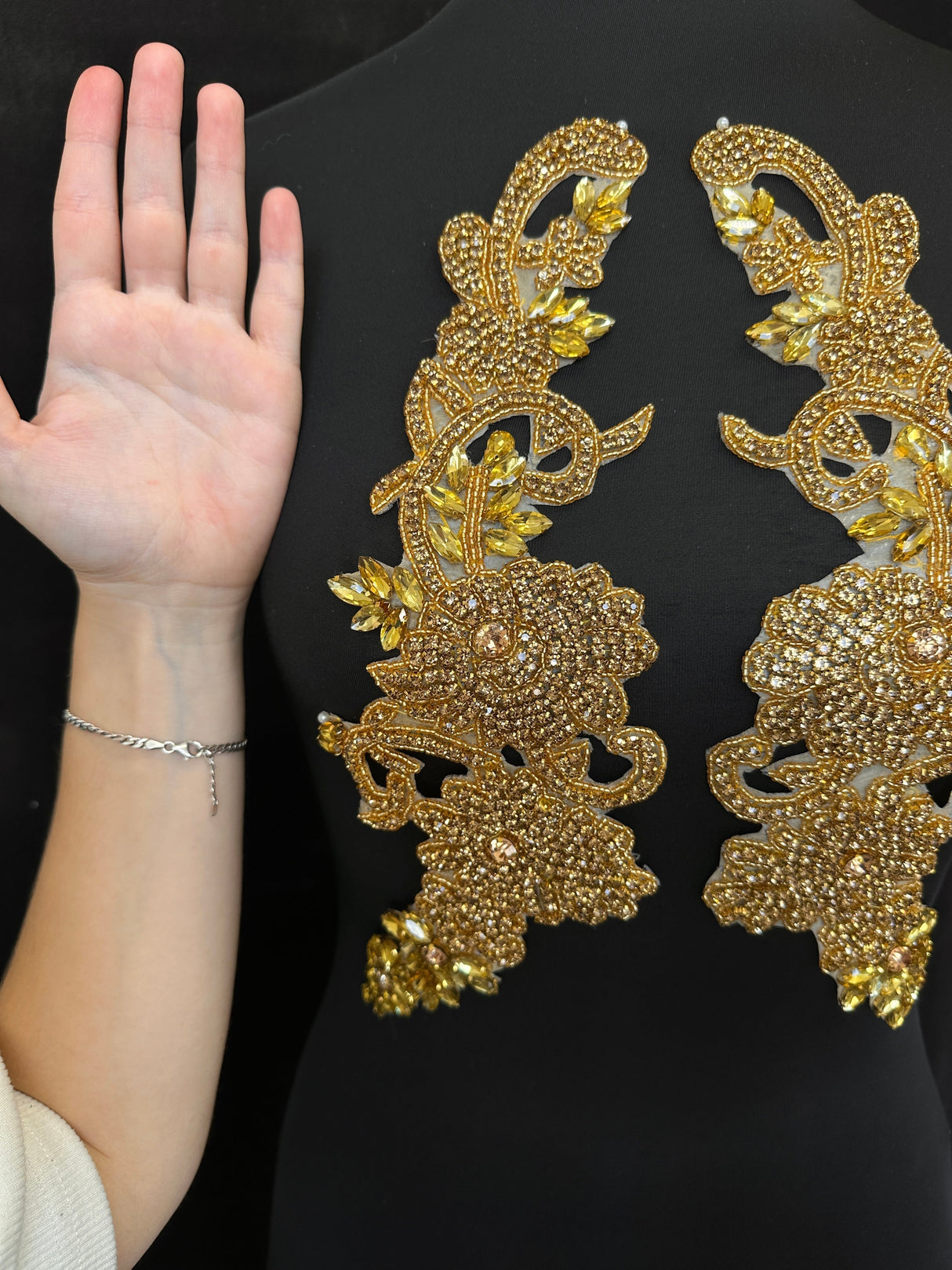 Gold Rhinestone Applique