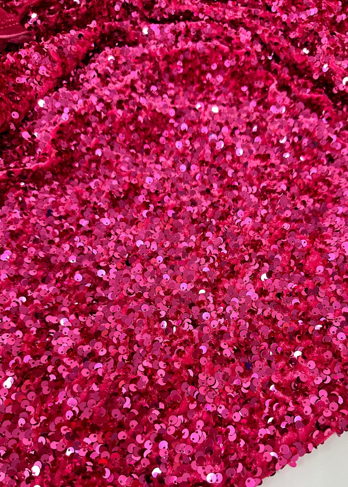 Stretch Sequin on Velvet Fuchsia