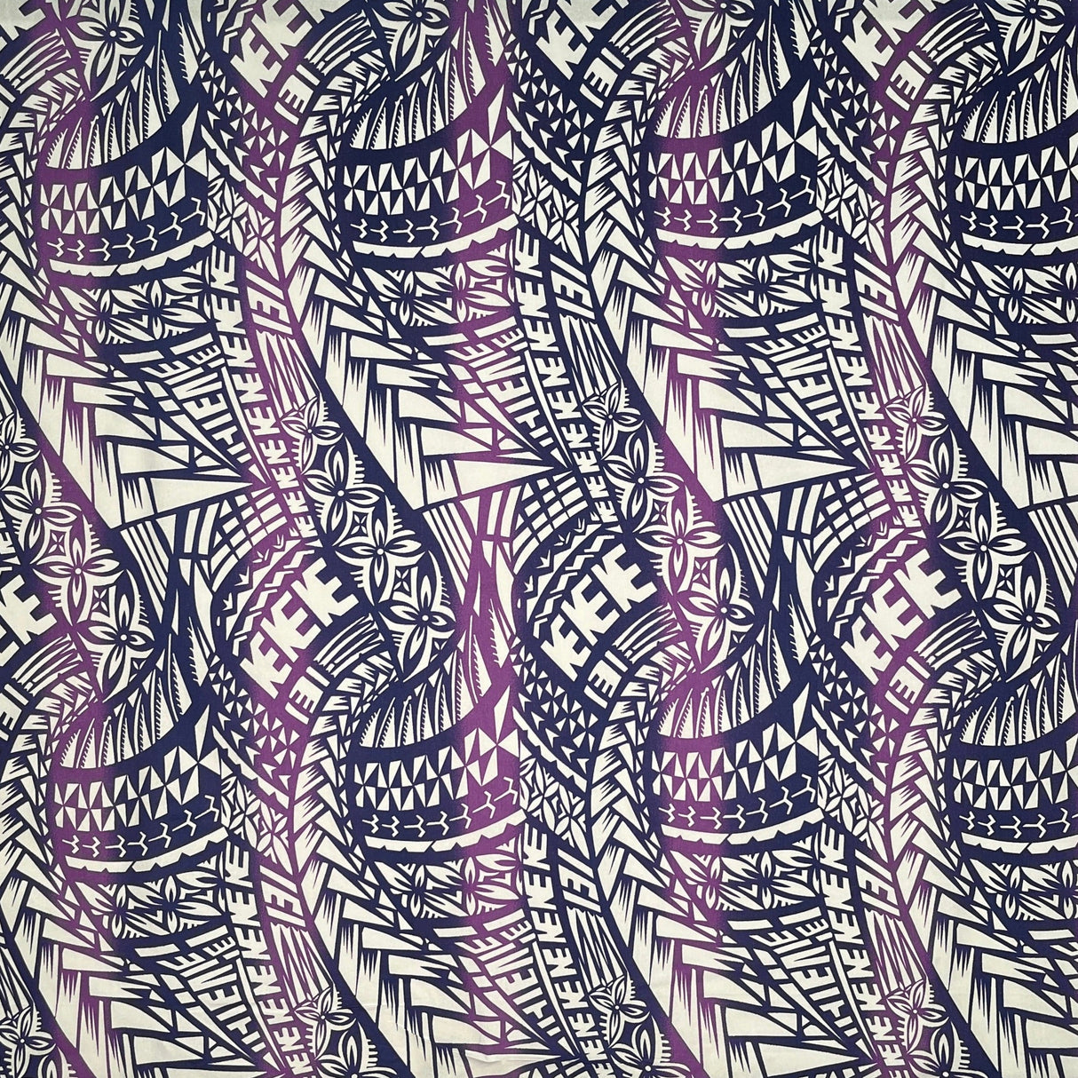 Traditional Polynesian Tattoo Muslin Cotton Fabric - Black & Grey, 36" X 60" (1 Yard)