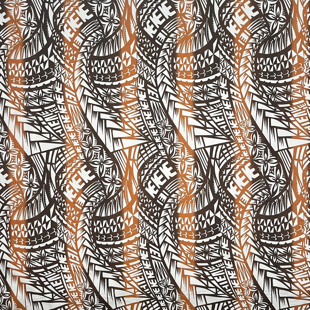 Traditional Polynesian Tattoo Muslin Cotton Fabric - Black & Grey, 36" X 60" (1 Yard)