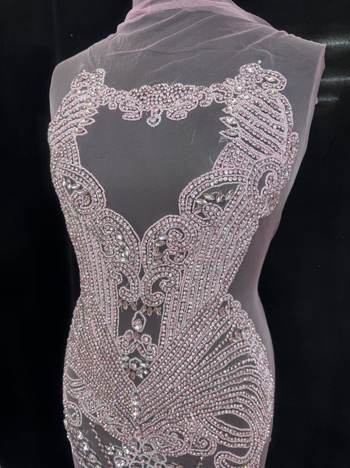 Baby Pink Rhinestone Bodice Applique