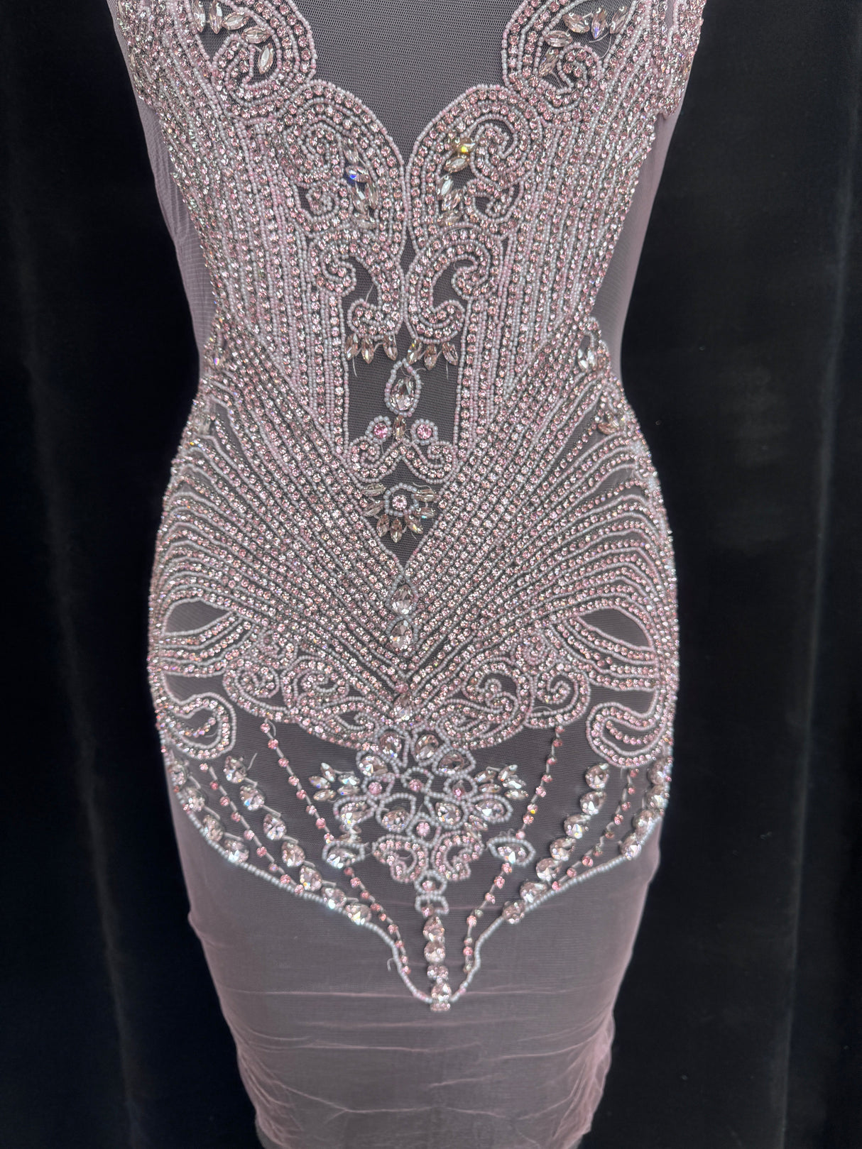 Baby Pink Rhinestone Bodice Applique