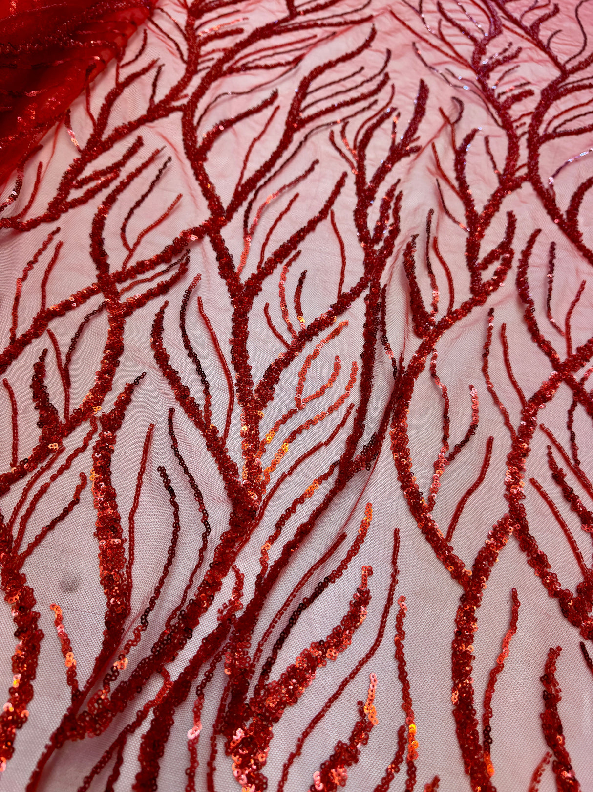 Beaded Sequin Lace on Mesh