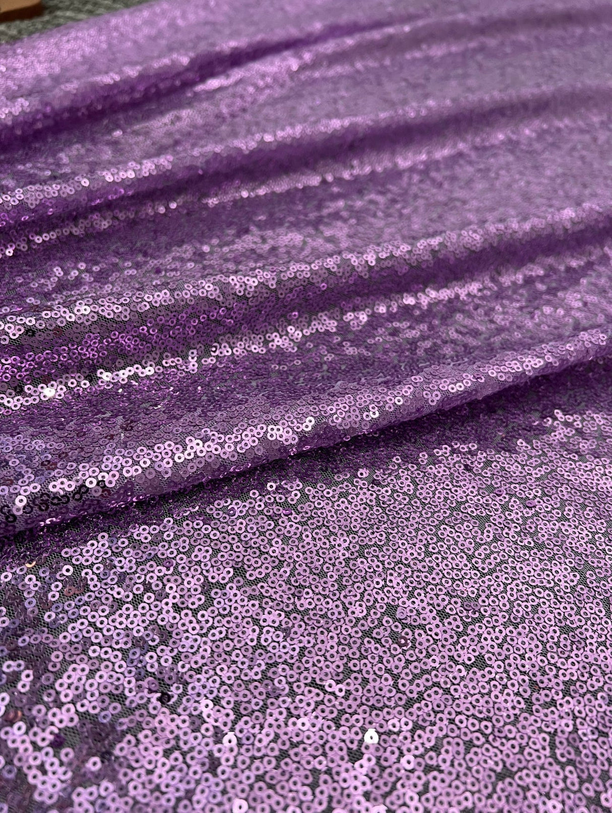 Lavender Stretch Sequin on Mesh