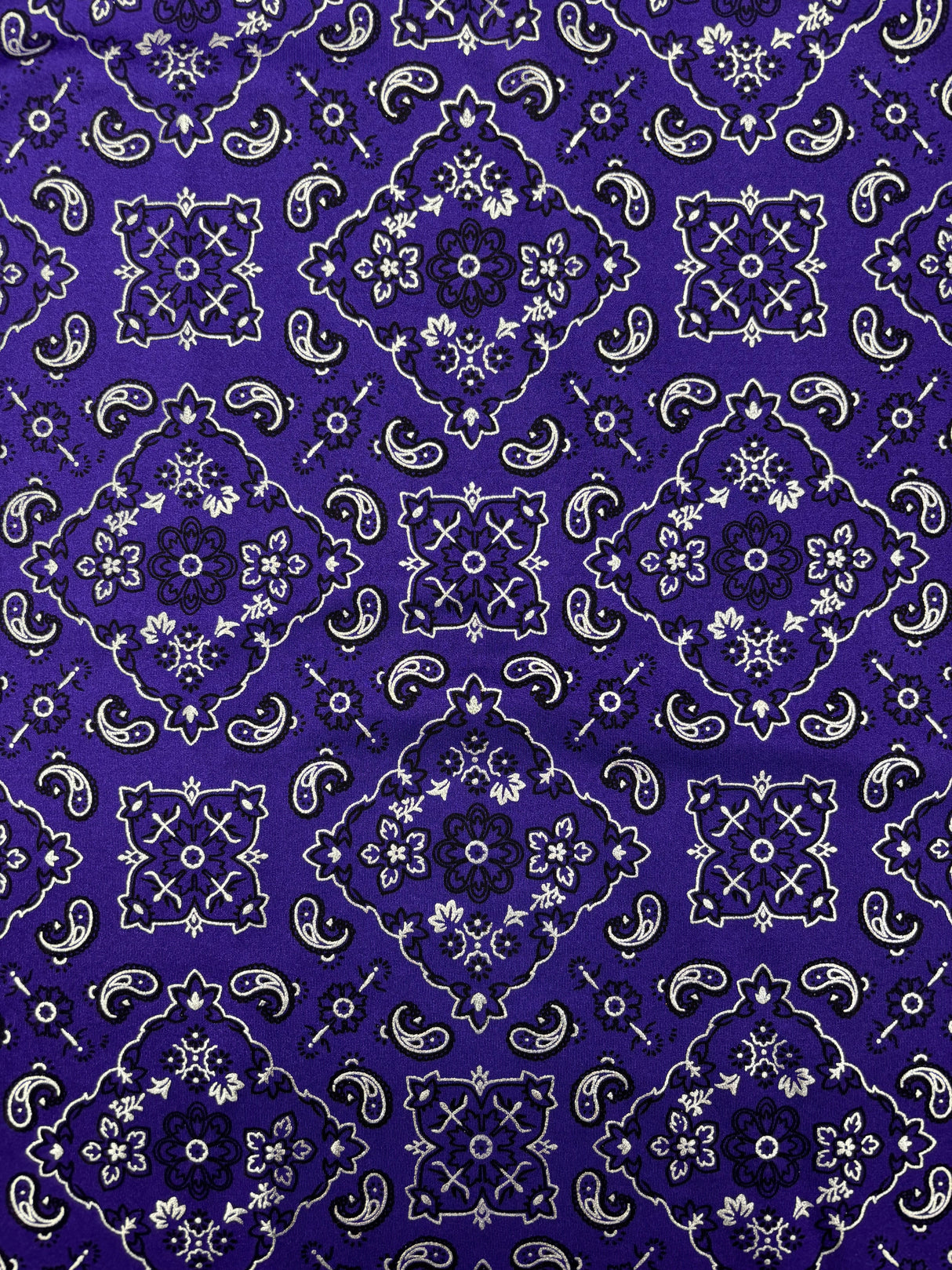 Purple Paisley Spandex Fabric - Purple Paisley, 58"/60" Width (1 Yard)