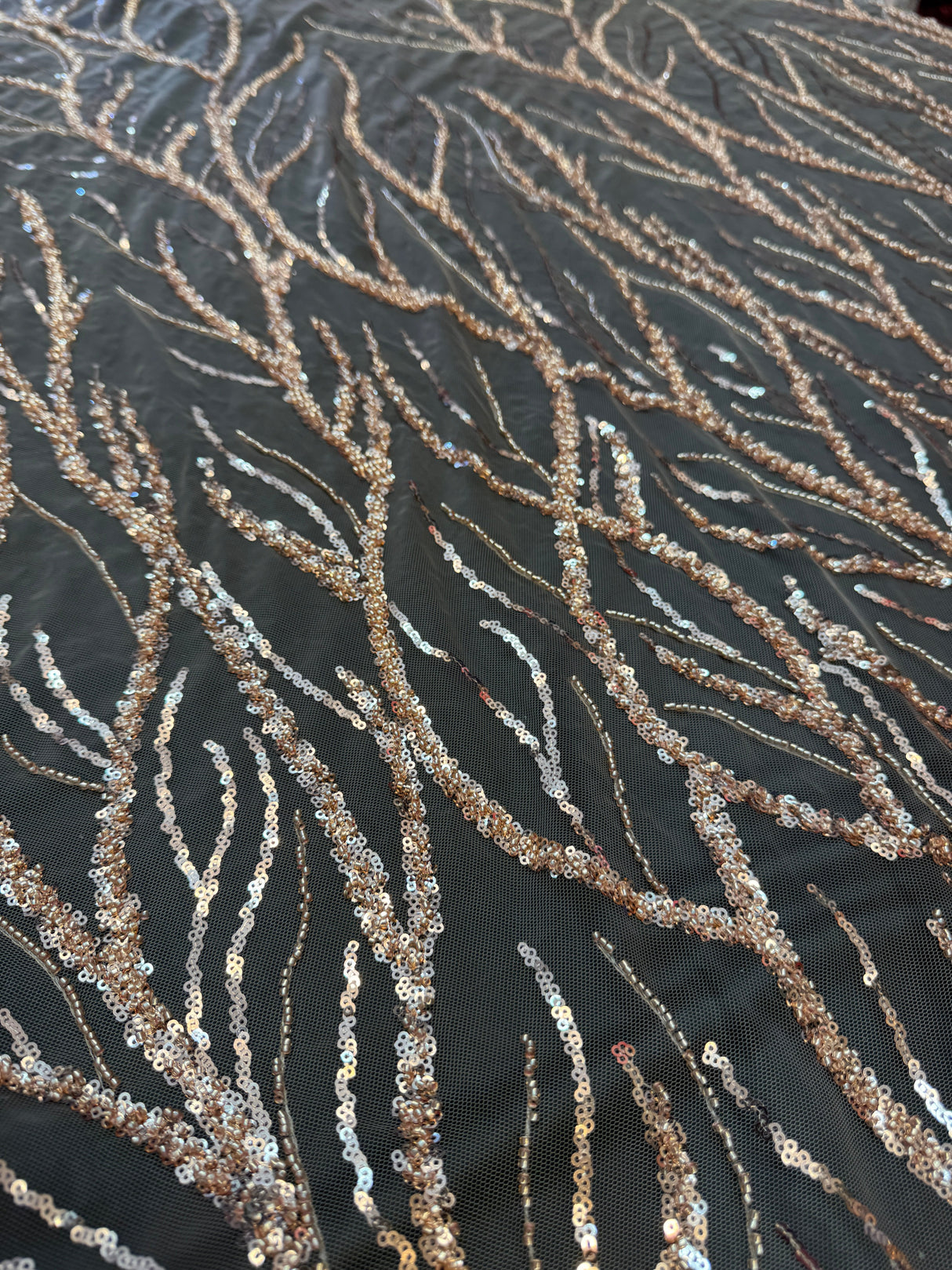 Beaded Sequin Lace on Mesh