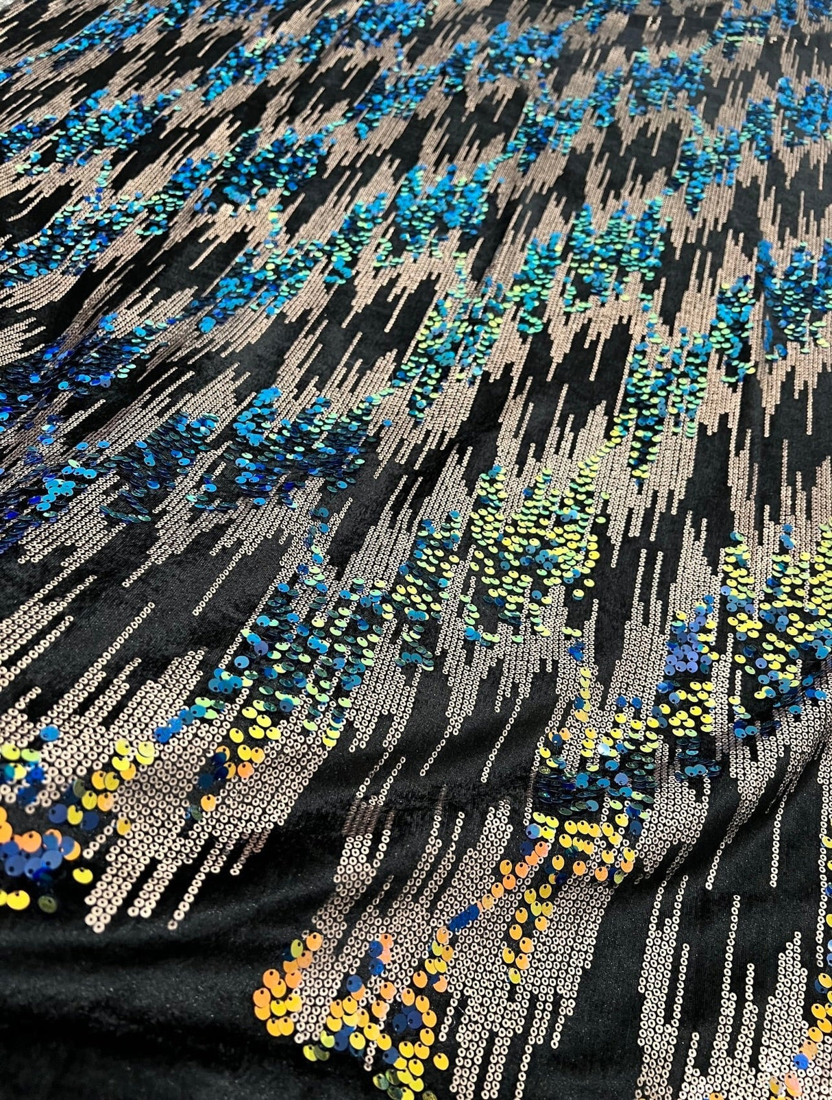 Stretch Sequin Velvet Multicolor