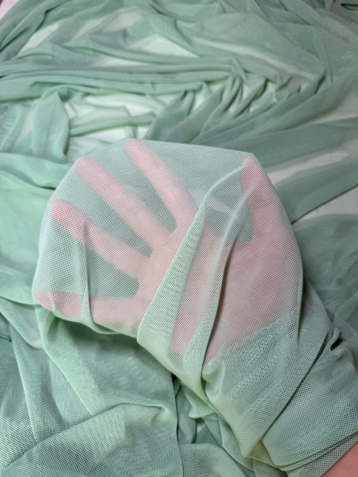 4 Way Stretch Power Mesh Sage Green