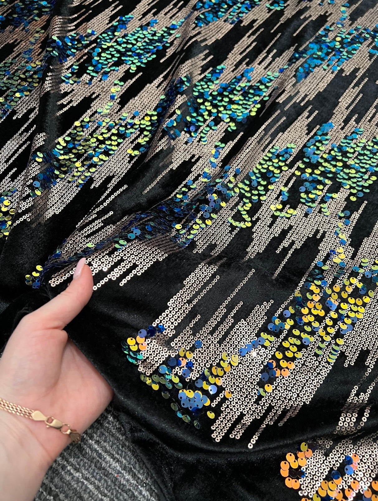 Stretch Sequin Velvet Multicolor