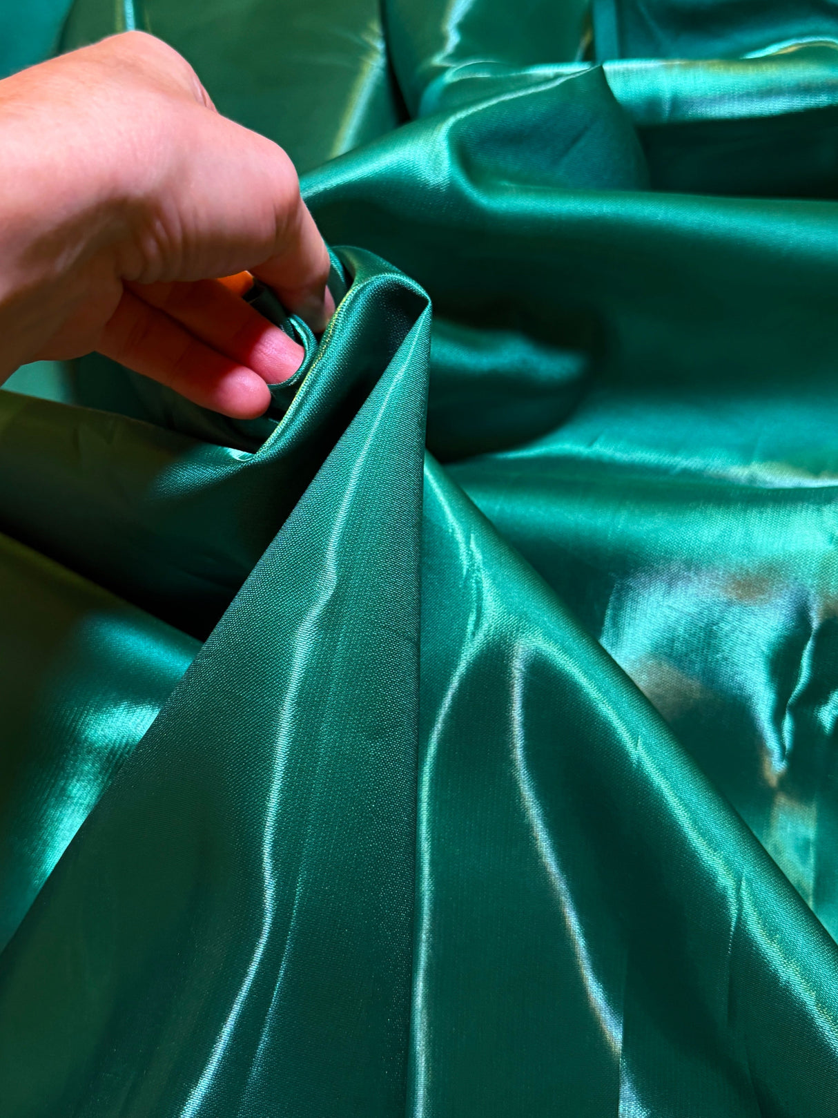 Liquid Bridal Satin Emerald Green