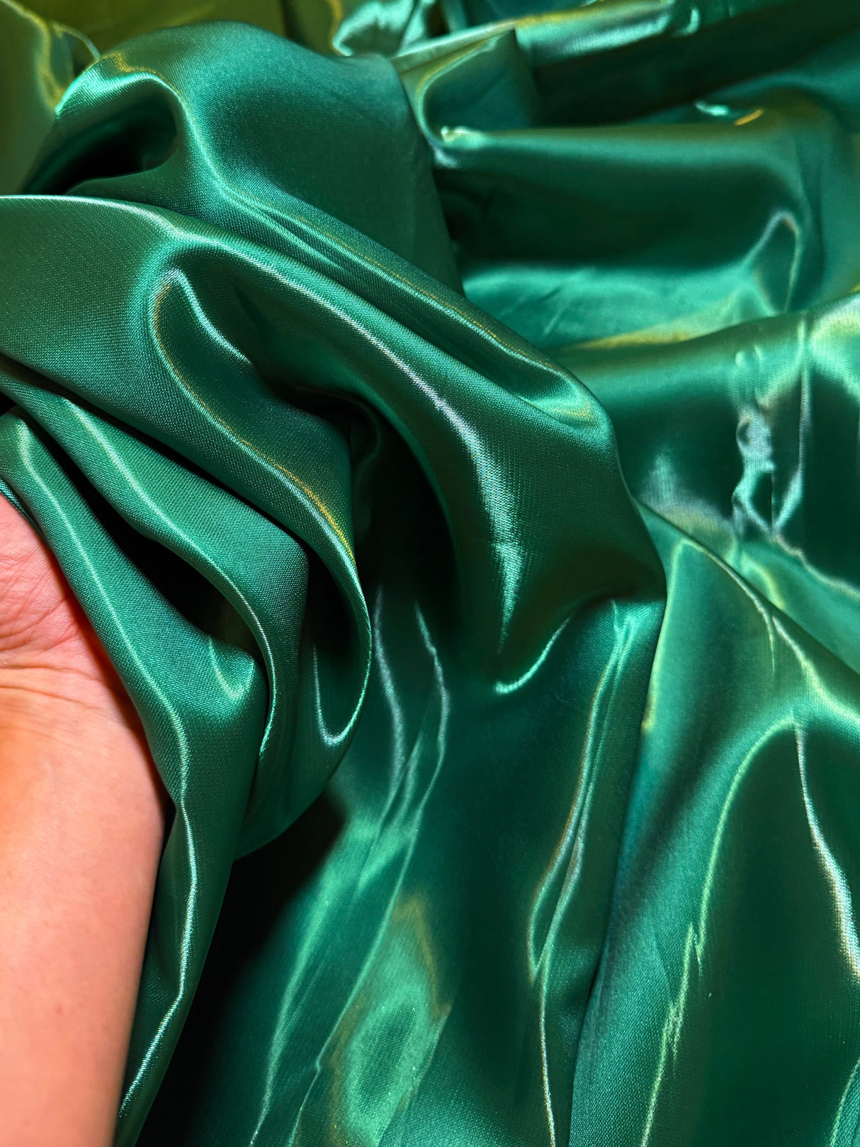 Liquid Bridal Satin Emerald Green