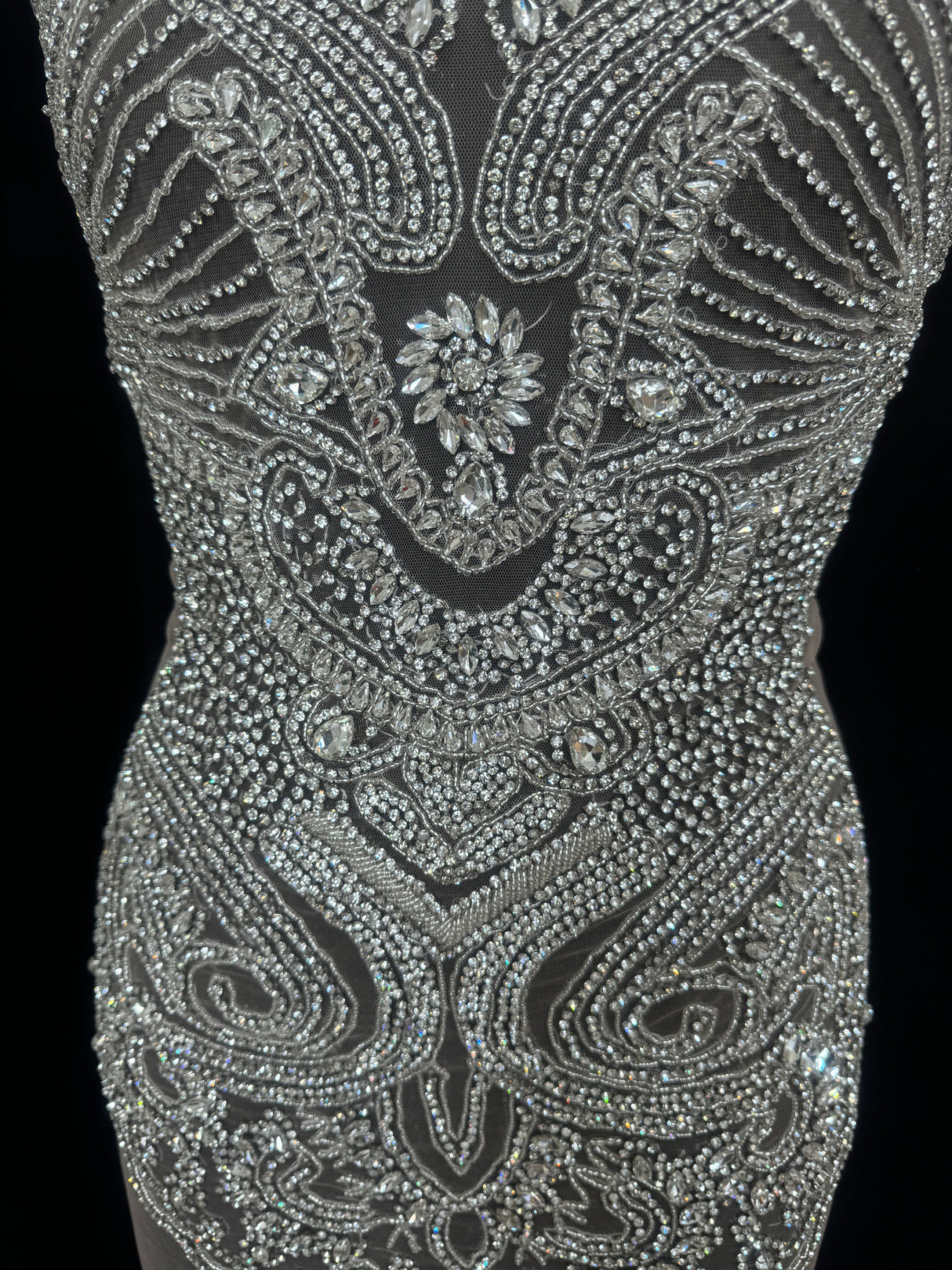 Silver Rhinestone Bodice Appliqué