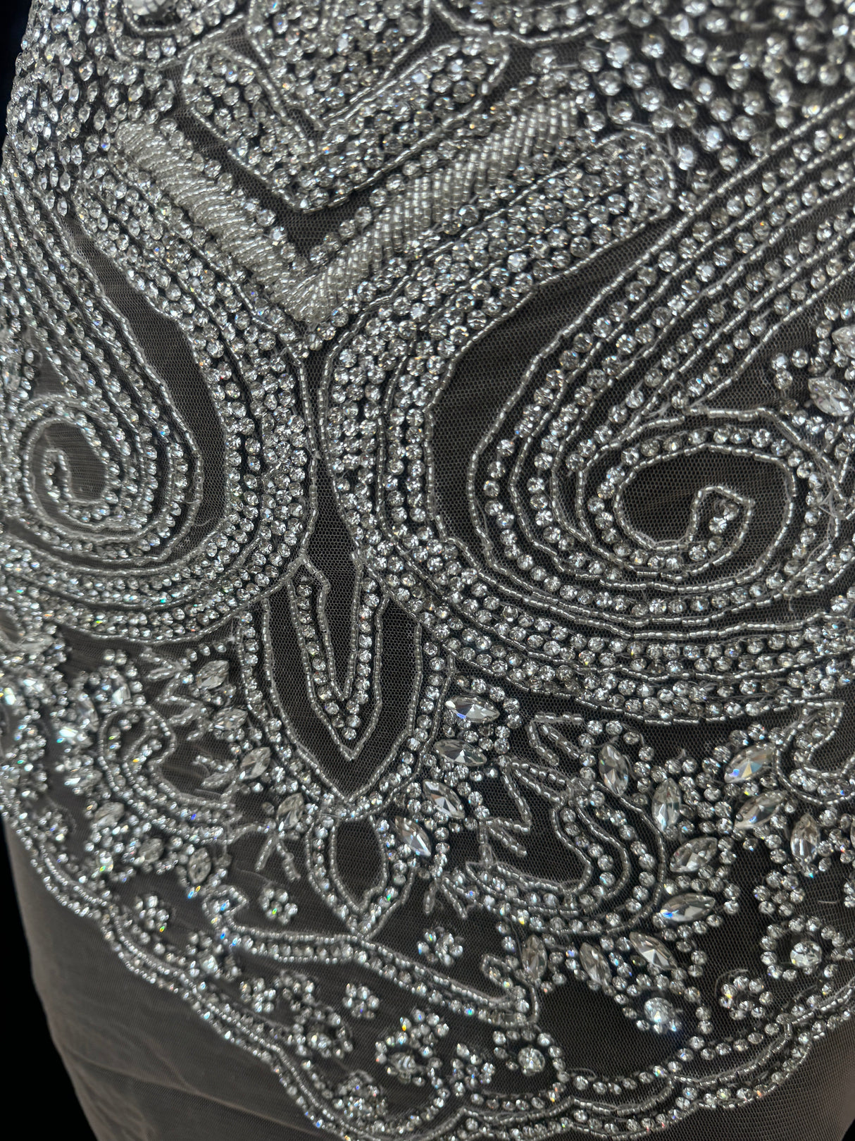 Silver Rhinestone Bodice Appliqué