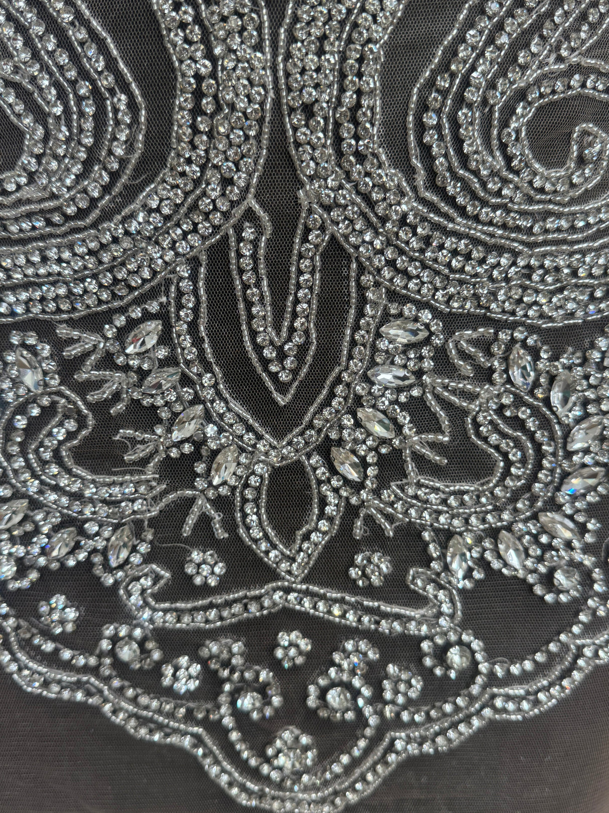 Silver Rhinestone Bodice Appliqué