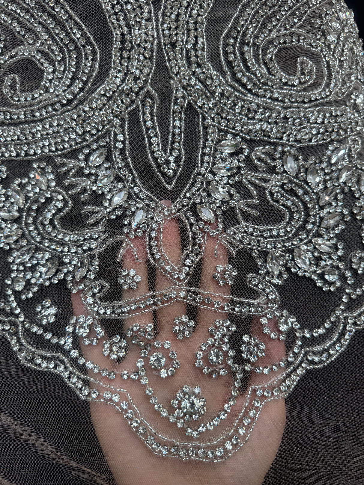 Silver Rhinestone Bodice Appliqué