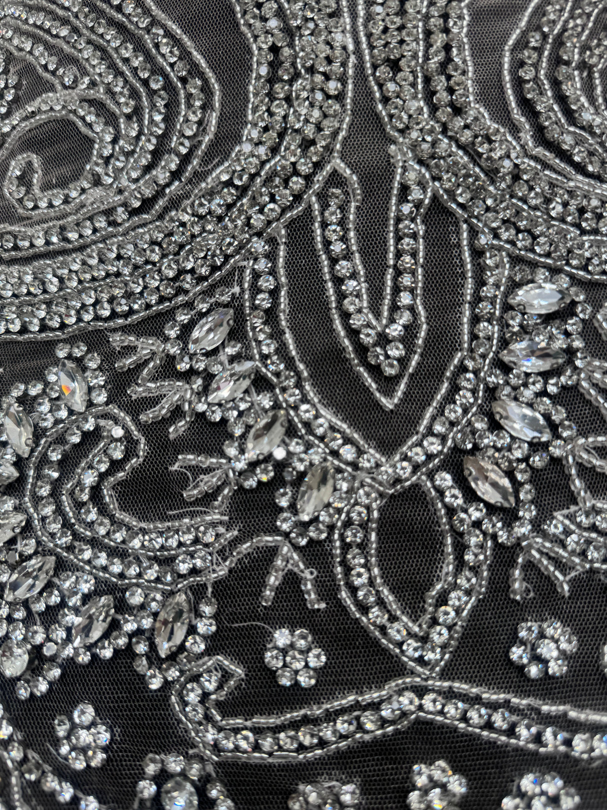 Silver Rhinestone Bodice Appliqué
