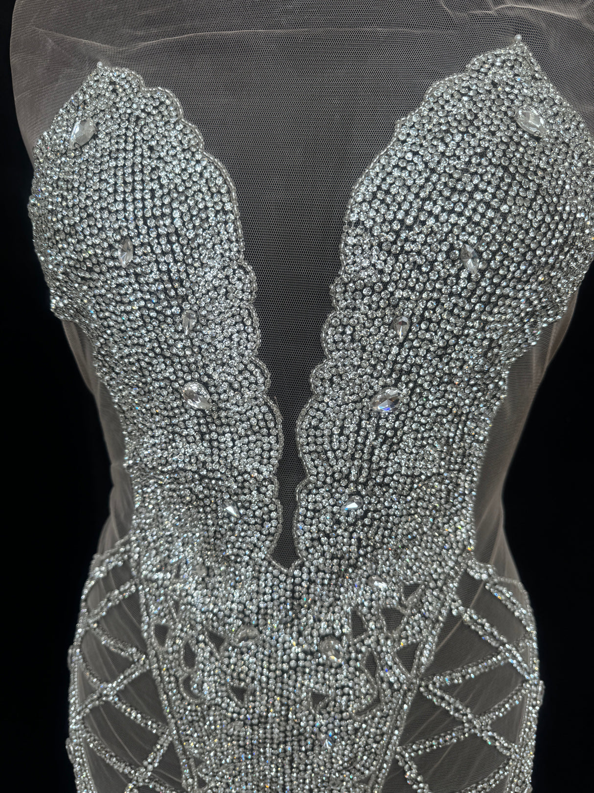 Silver Rhinestone Bodice Appliqué