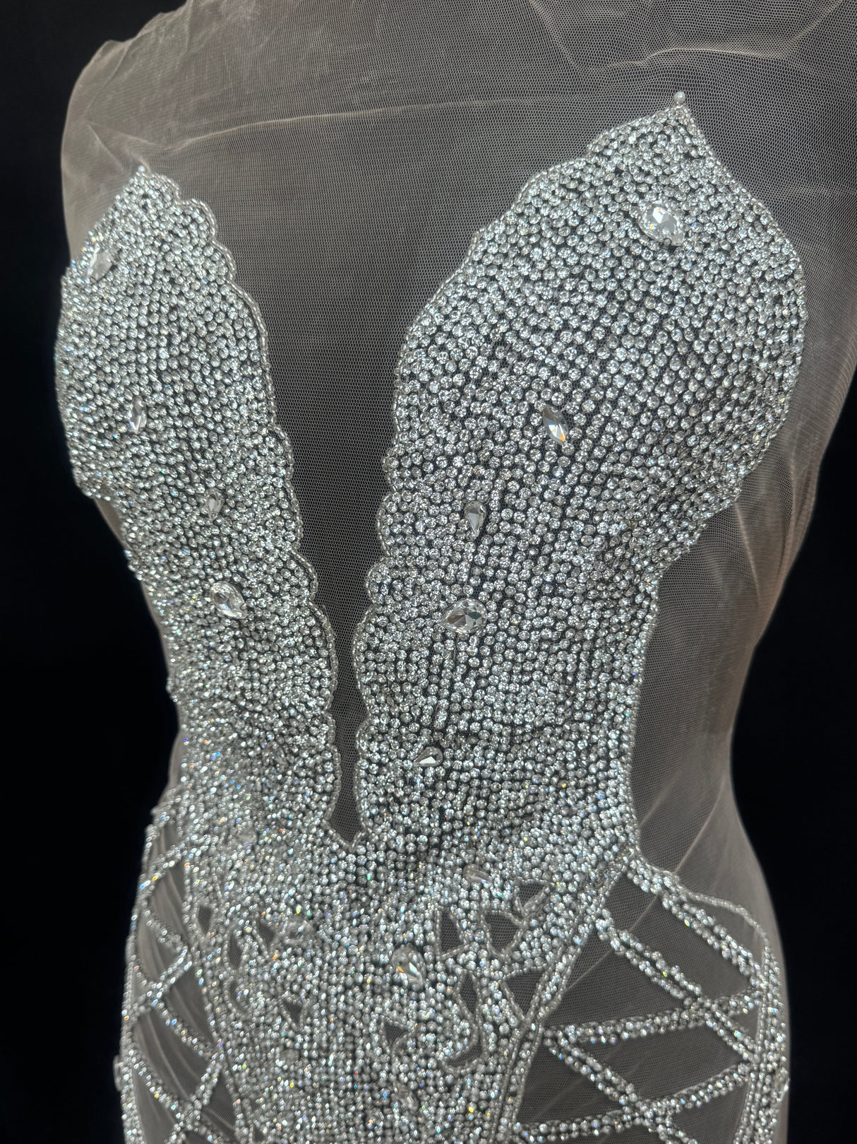 Silver Rhinestone Bodice Appliqué