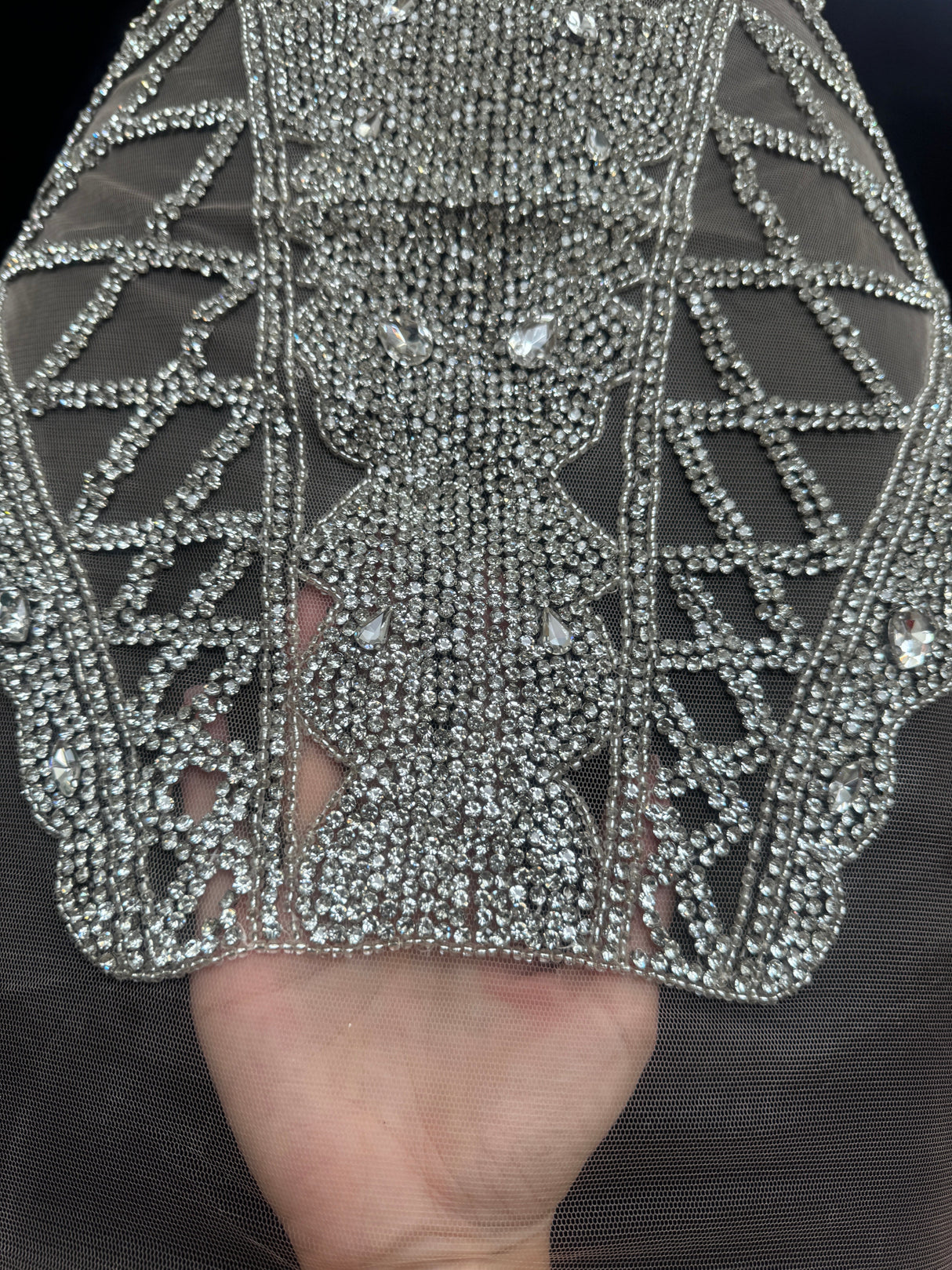 Silver Rhinestone Bodice Appliqué