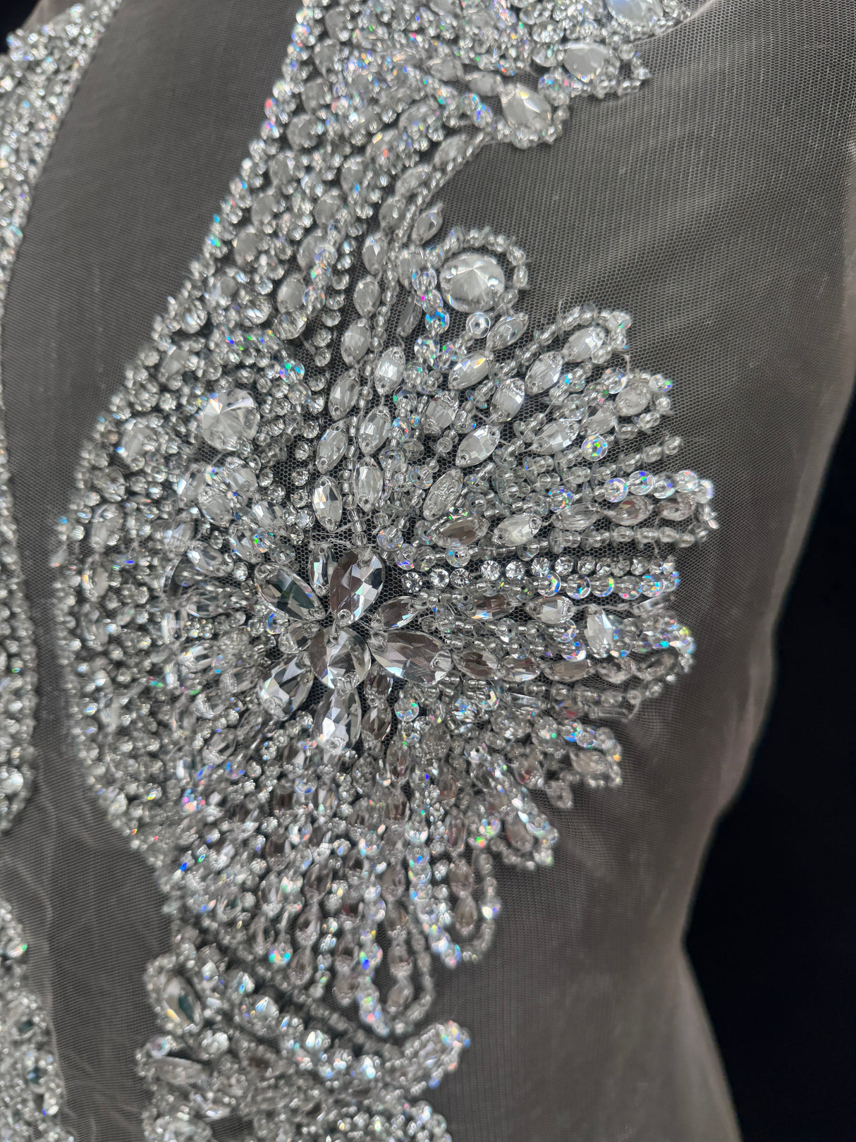 Silver Rhinestone Bodice Appliqué